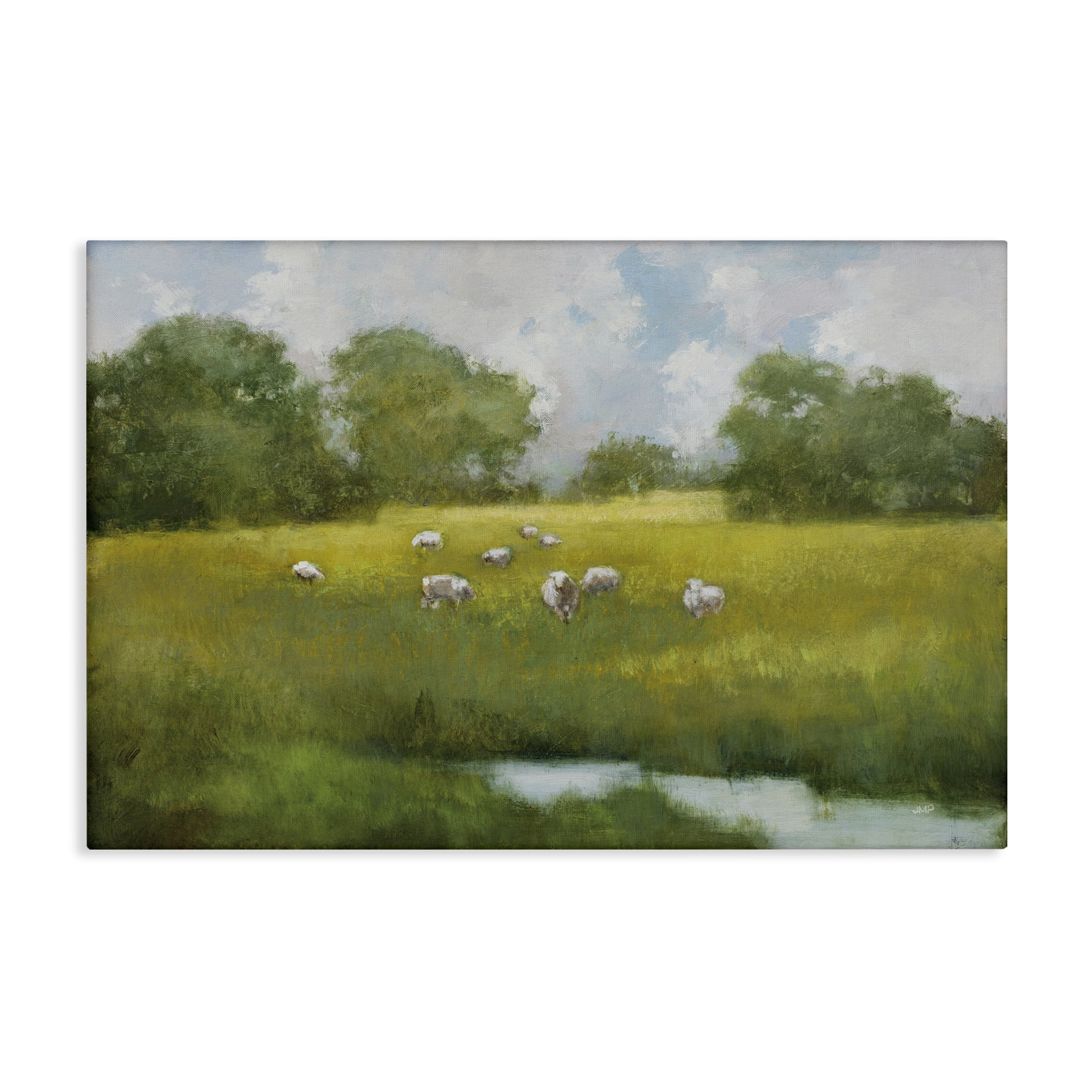 Stupell Industries Sun Grazing Sheep Landscape & Nature Painting Wrapped Canvas Art Print Wall Art, 45 x 30