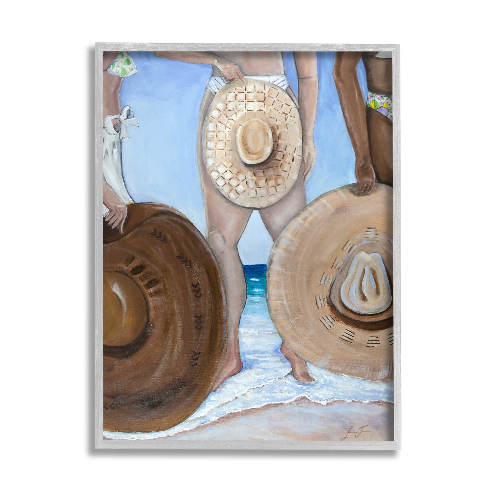 Stupell Industries Sun Hat Women Summer Beach Tide Coastal Painting, 11 x 14, Design by Lauren Jane