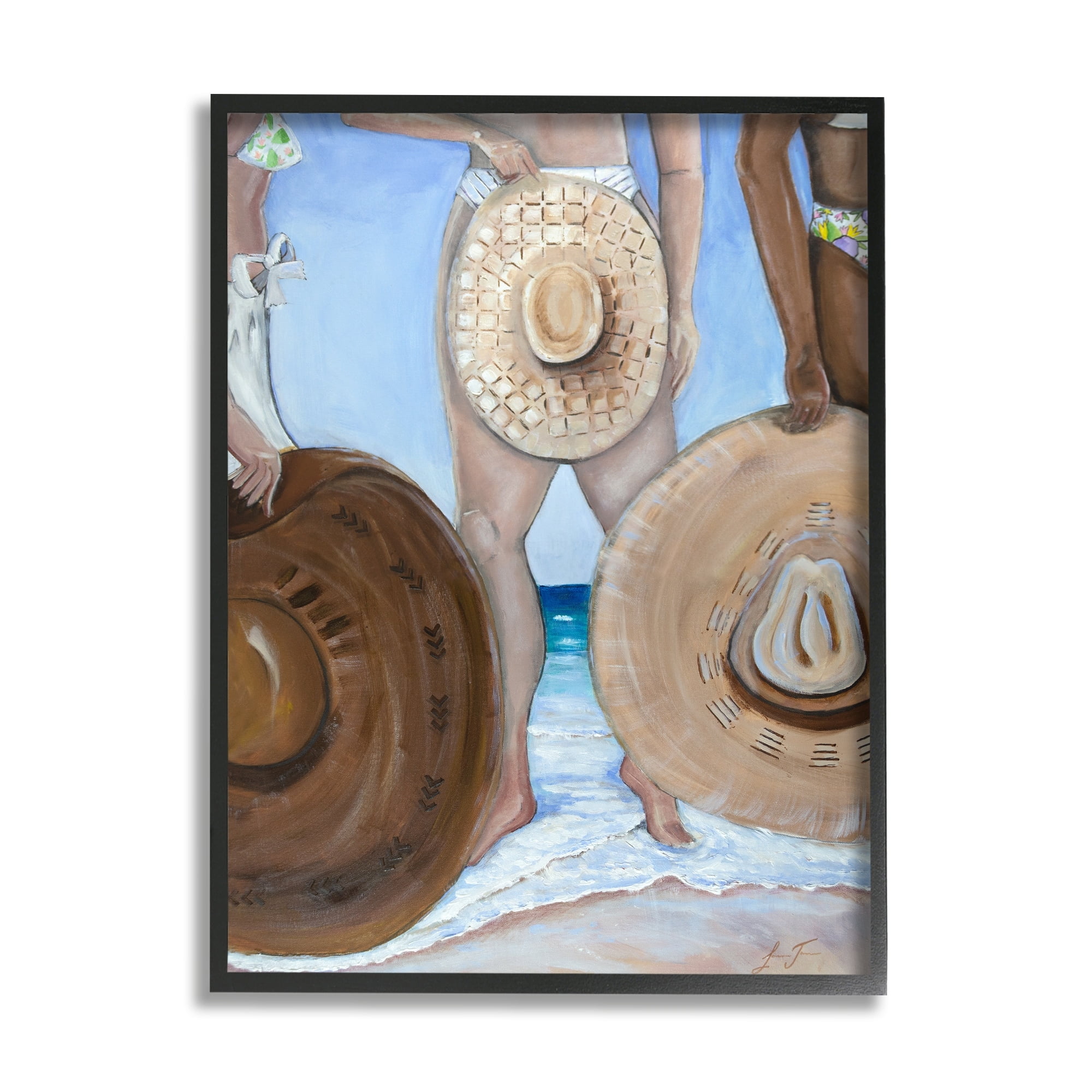 Stupell Industries Sun Hat Women Summer Beach Tide Coastal Painting, 11 x 14, Design by Lauren Jane