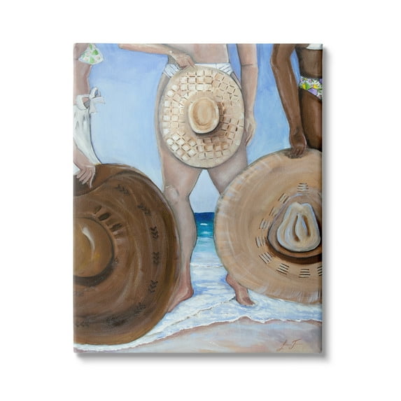 Stupell Industries Sun Hat Women Summer Beach Tide Coastal Painting, 24 x 30, Design by Lauren Jane