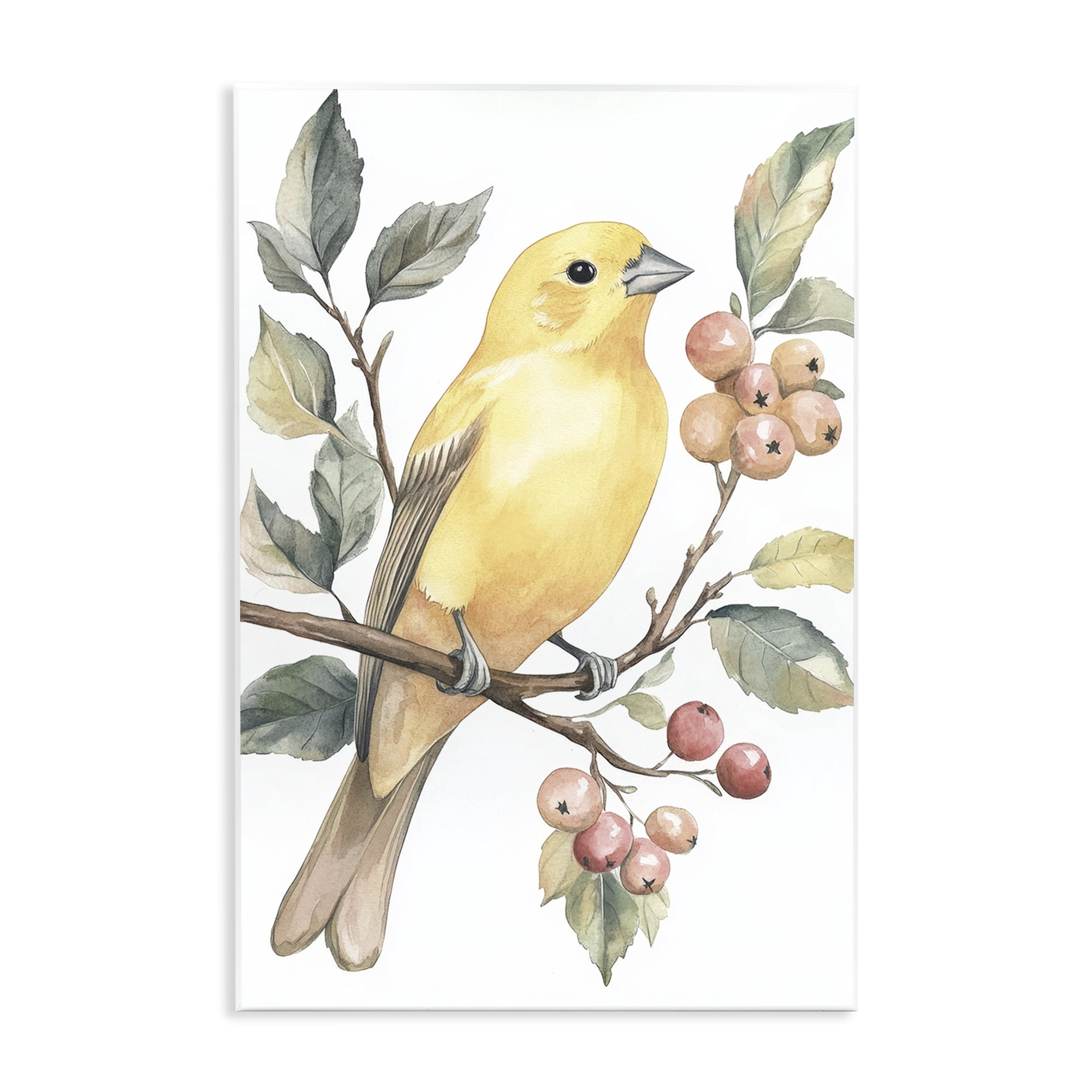 Stupell Industries Sun Lit Bird on Branch Wall Plaque Art, design by Petal Prints Design
