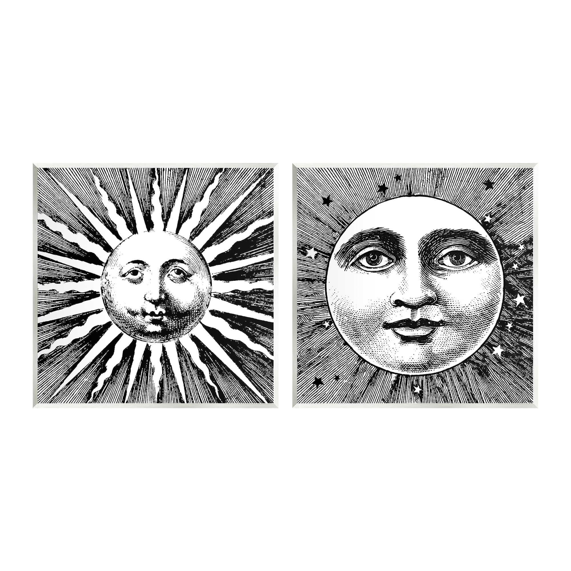 A2-648-Canvas Sun \u0026 Moon Faces by Lil' Rue 2 - Pieces Stupell Industries Size: 12\, image size:2000x2000