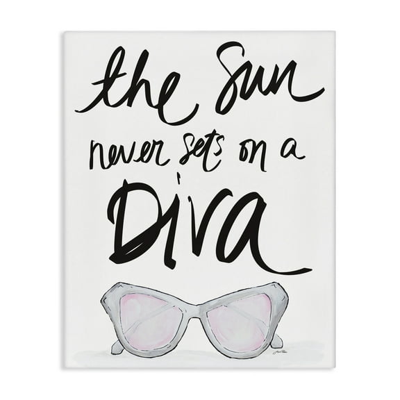 Stupell Industries Sun Never Sets on Diva Beauty & Fashion Painting Gallery Wrapped Canvas Art Print Wall Art, 16 x 20