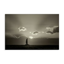 Stupell Industries Sun Peeking Over Boat Landscape & Nature Photography Wrapped Canvas Art Print Wall Art, 24 x 16