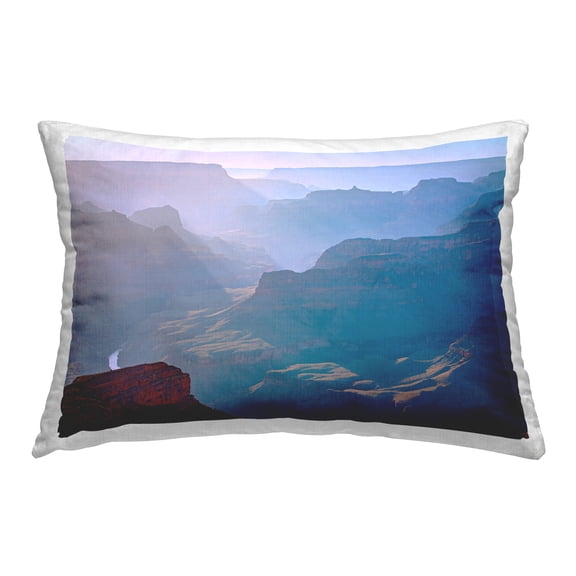 Stupell Industries Sun Rays Mountain Mesa Decorative Printed Throw Pillow Design by Marty Hulsebos.