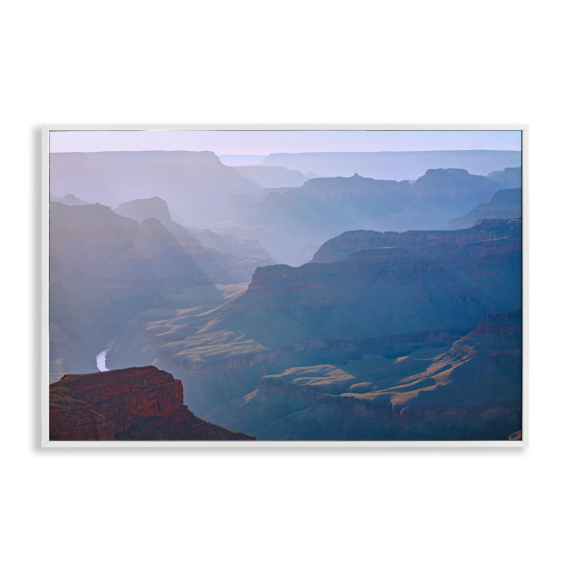 Stupell Industries Sun Rays Mountain Mesa Landscape & Nature Photography White Framed Art Print Wall Art, 30 x 20