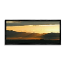 Stupell Industries Sun Rays Over Mountains Landscape Photography Black Framed Art Print Wall Art, 24 x 10