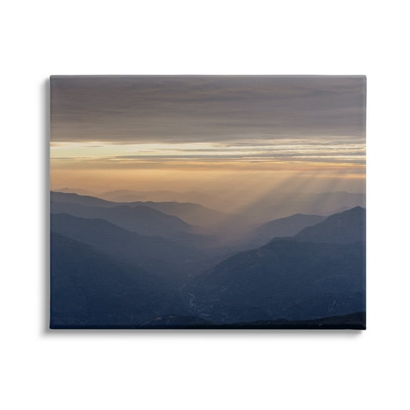 Stupell Industries Sun Rays Peeking Through Clouds Mountain Peaks Photograph Gallery Wrapped Canvas Print Wall Art, Design by Jeff Poe Photography