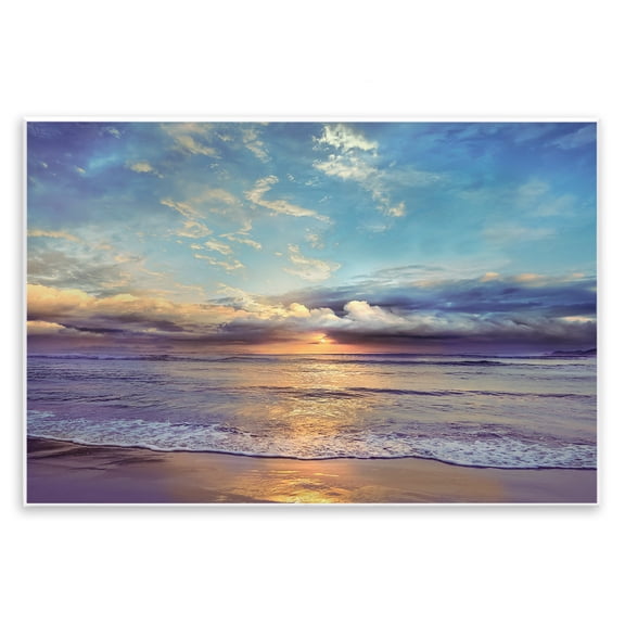 Stupell Industries Sun Rays on Beach Shore Landscape & Nature Photography Unframed Art Print Wall Art, 15 x 10