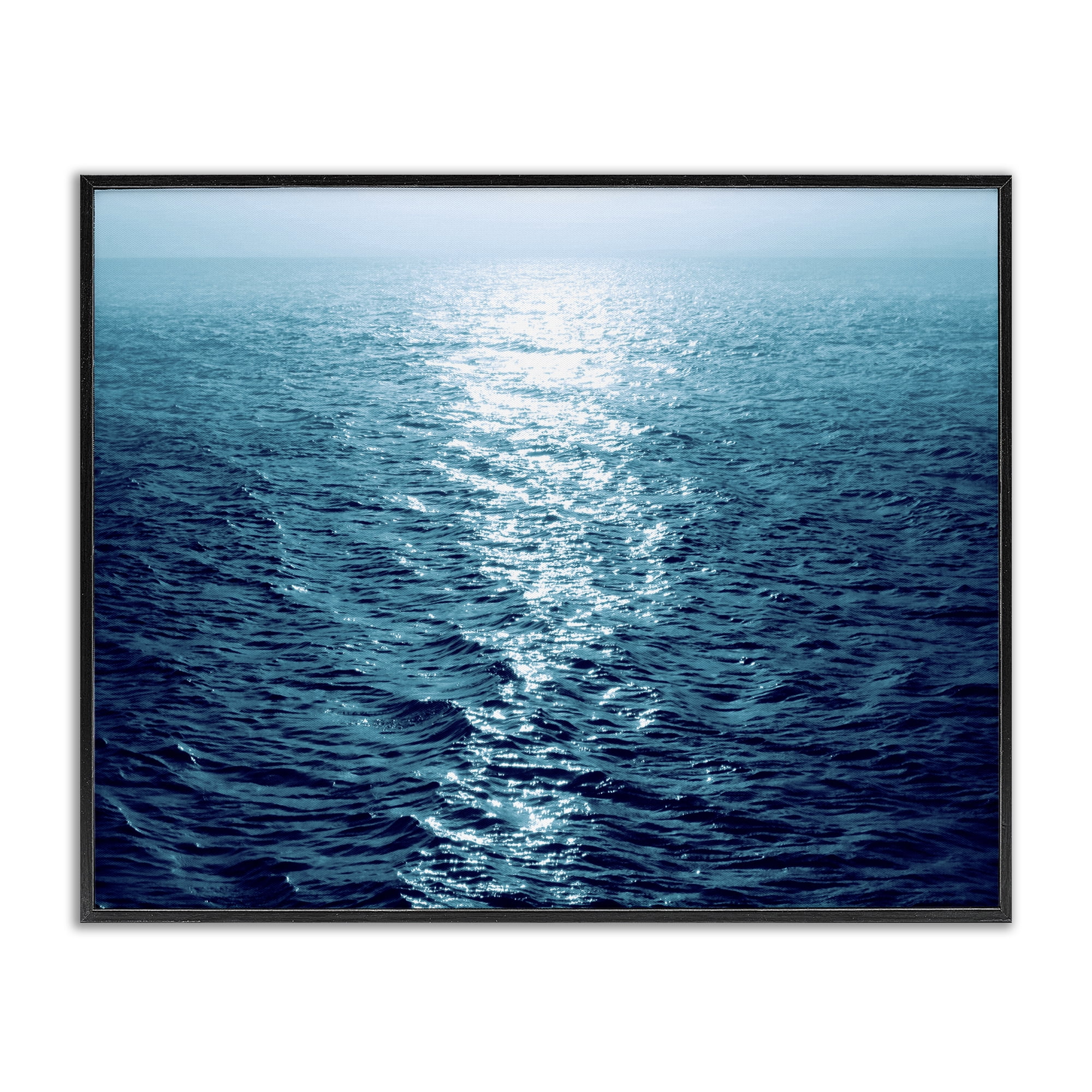Stupell Industries Sun Reflected Ocean Ripples Landscape & Nature Photography Black Framed Art Print Wall Art, 14 x 11