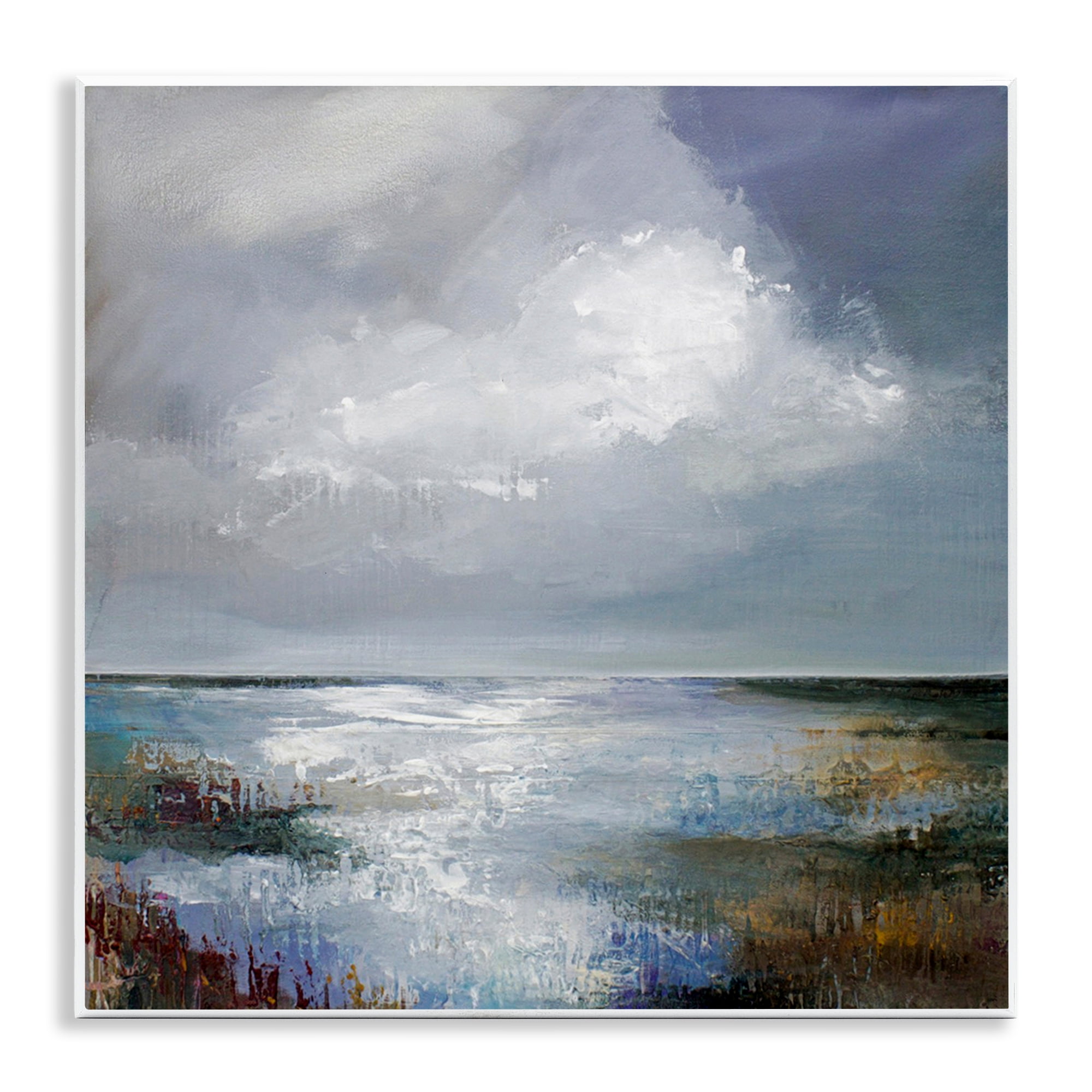Stupell Industries Sun Reflection Ocean Surface Landscape & Nature Painting Unframed Art Print Wall Art, 12 x 12