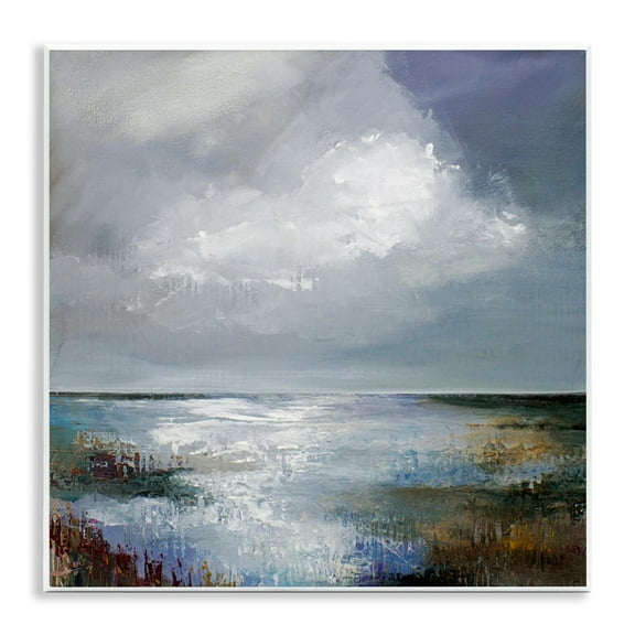 Stupell Industries Sun Reflection Ocean Surface Landscape & Nature Painting Unframed Art Print Wall Art, 12 x 12