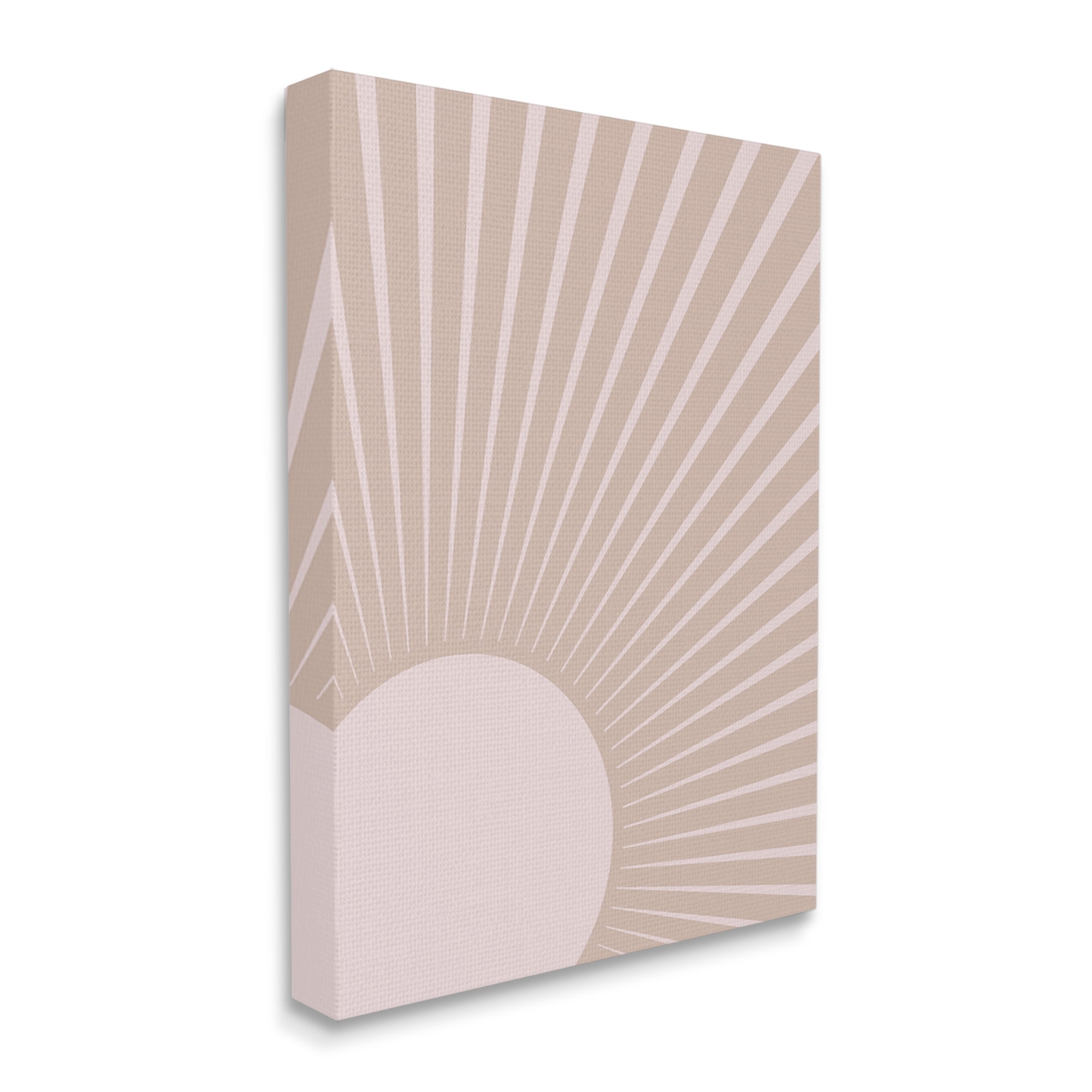 Stupell Industries Sun Rise Horizon Light Rays Neutral Beige Abstract Painting Gallery Wrapped Canvas Print Wall Art, 16 x 20