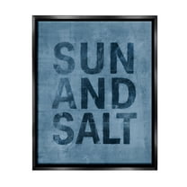 Stupell Industries Sun & Salt Phrase Nature Painting Black Floater Framed Canvas Art Print Wall Art, 17 x 21