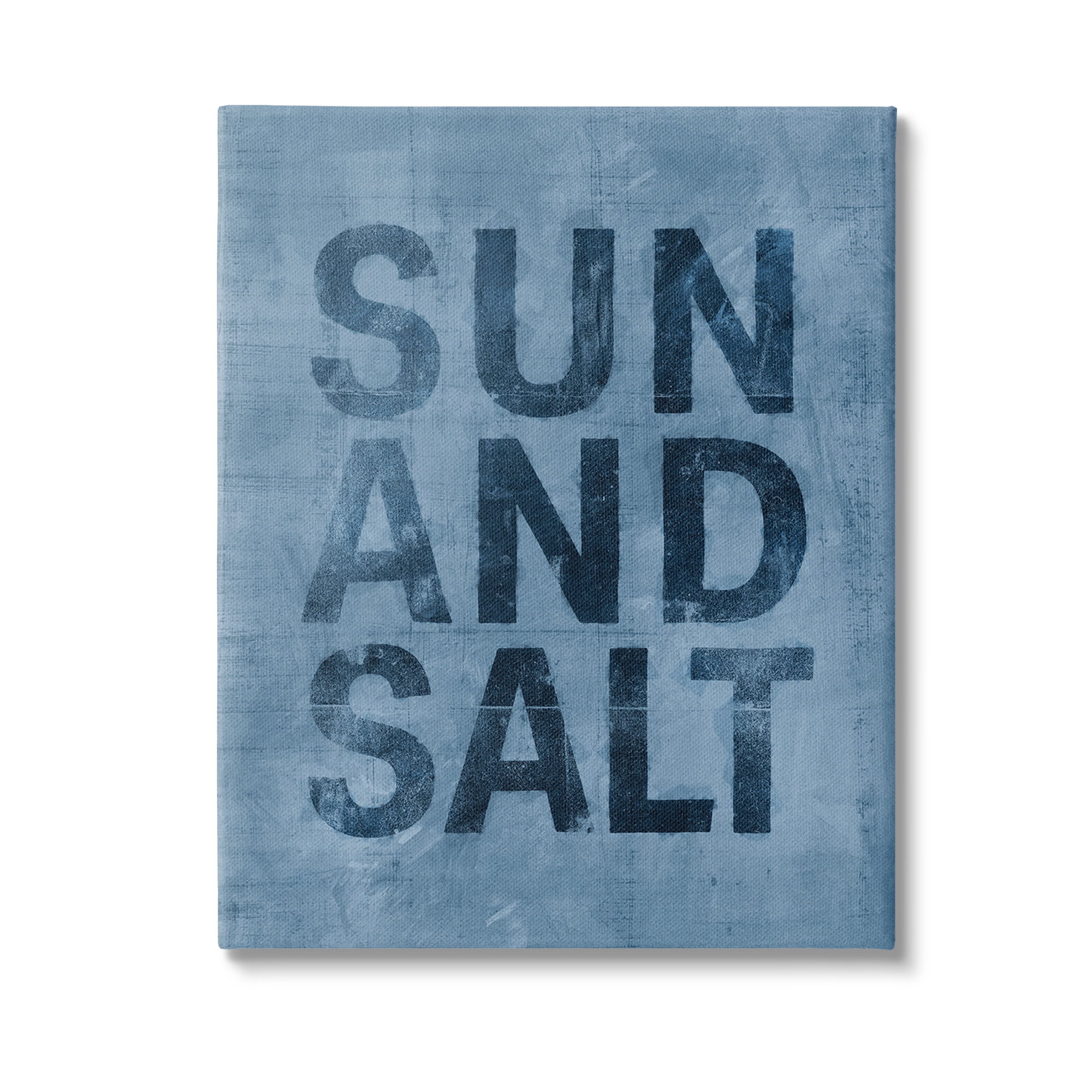 Stupell Industries Sun & Salt Phrase Nature Painting Gallery Wrapped Canvas Art Print Wall Art, 16 x 20
