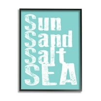 Stupell Industries Sun Sand Salt Sea Phrase Graphic Art Black Framed Art Print Wall Art, Design by Alli Rogosich