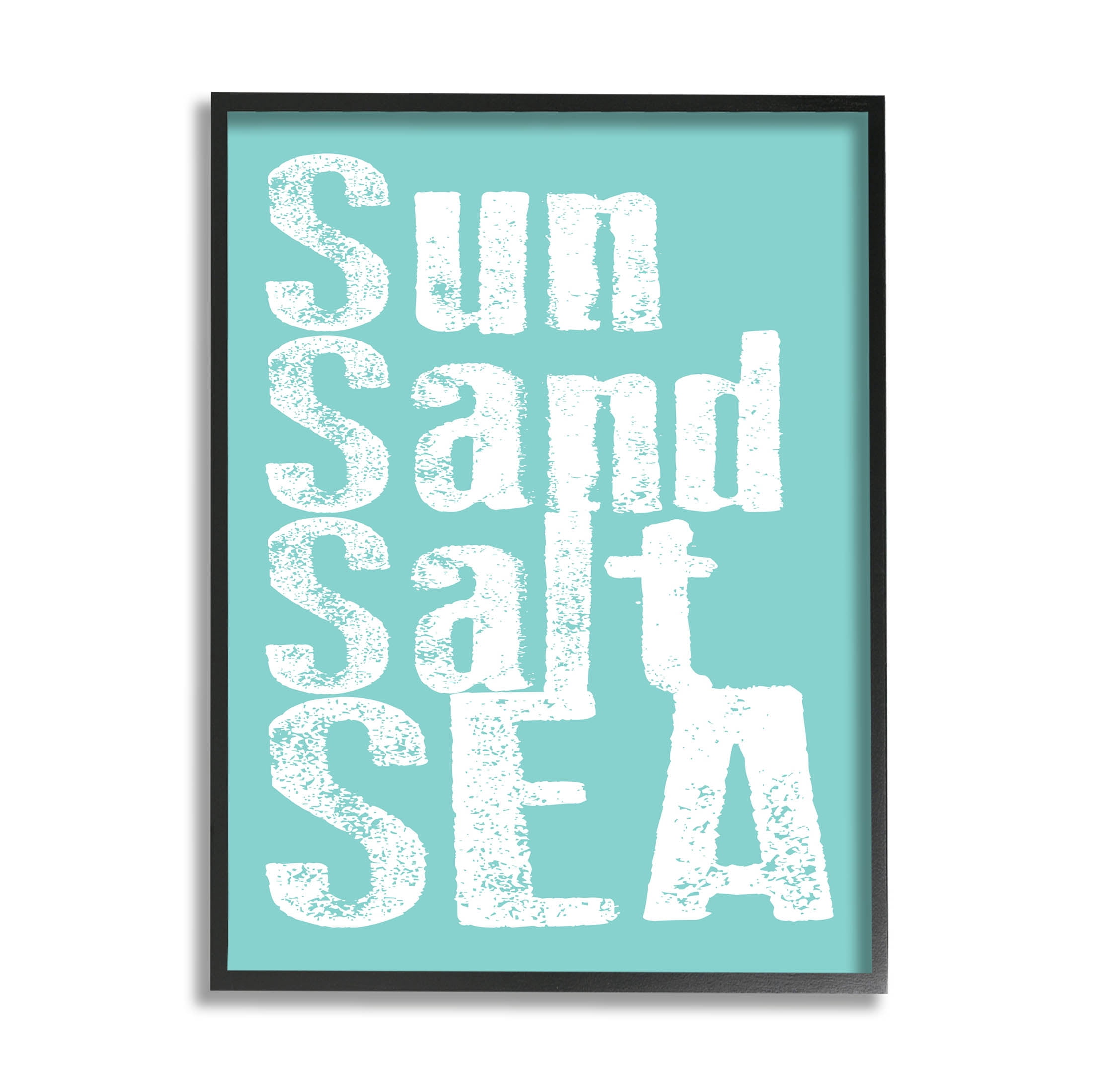 Stupell Industries Sun Sand Salt Sea Phrase Graphic Art Black Framed Art Print Wall Art, Design by Alli Rogosich