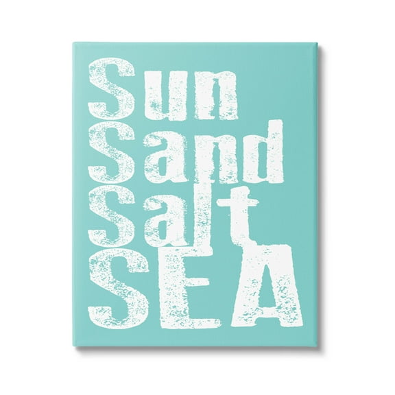 Stupell Industries Sun Sand Salt Sea Phrase Graphic Art Gallery Wrapped Canvas Print Wall Art, Design by Alli Rogosich