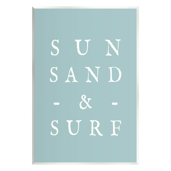 Stupell Industries Sun Sand & Surf Phrase Inspirational Painting Unframed Art Print Wall Art, 10 x 15