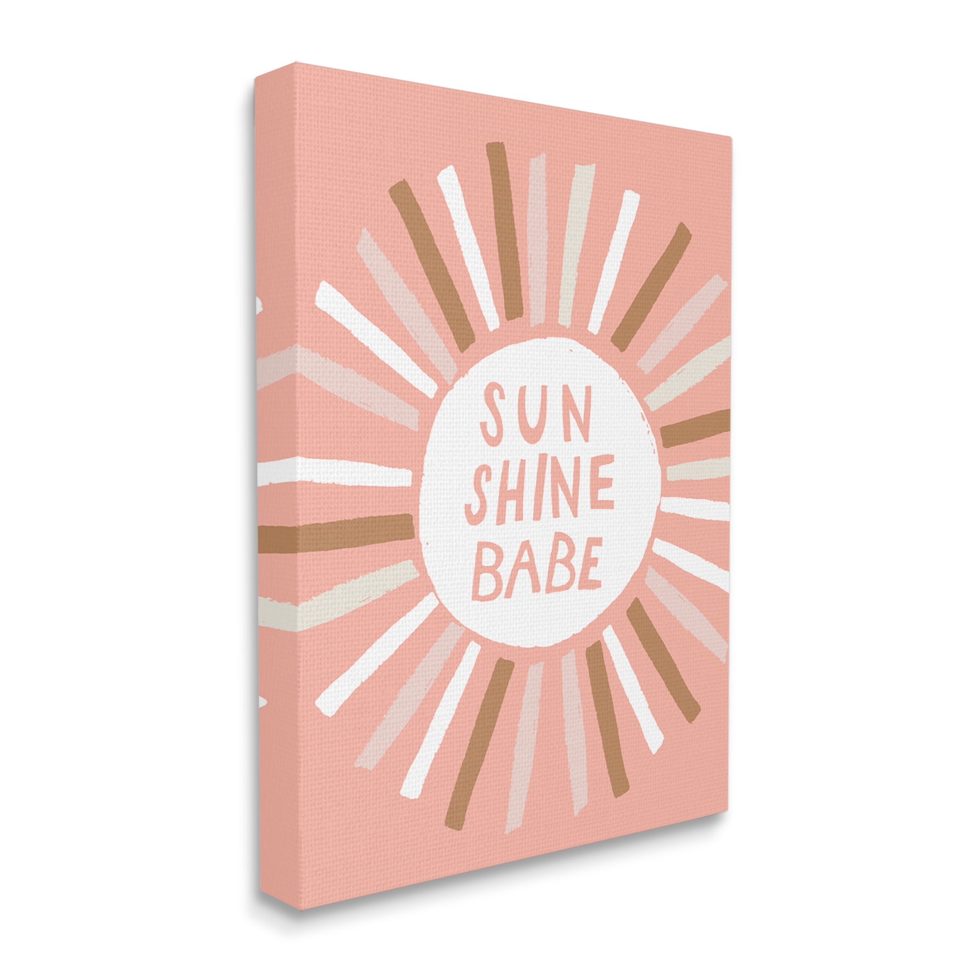 Stupell Industries Sun Shine Babe Phrase Pastel Sun Rays,36 x 48,Designed by Jess Bruggink