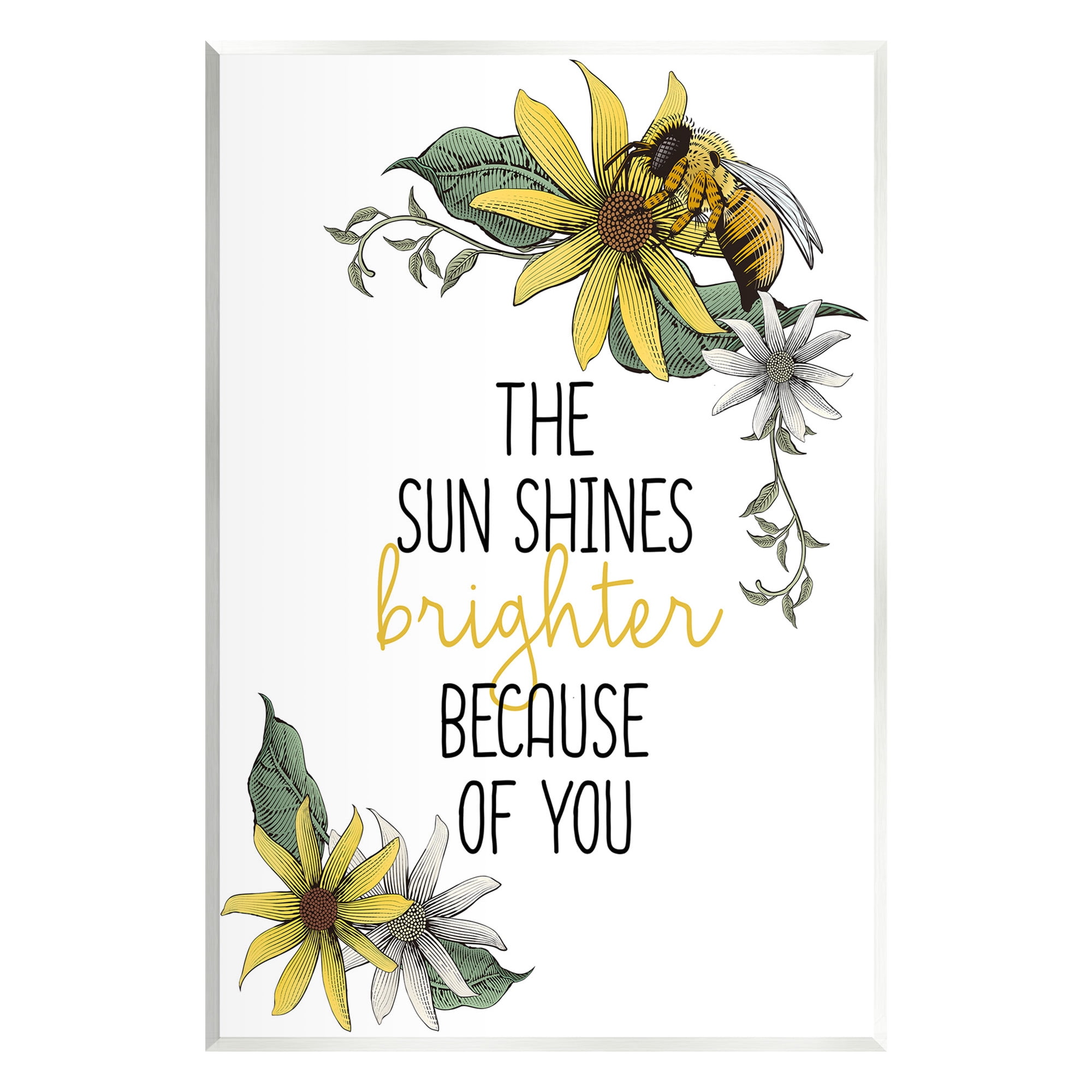 Stupell Industries Sun Shines Brighter Botanical & Floral Painting Unframed Art Print Wall Art, 13 x 19