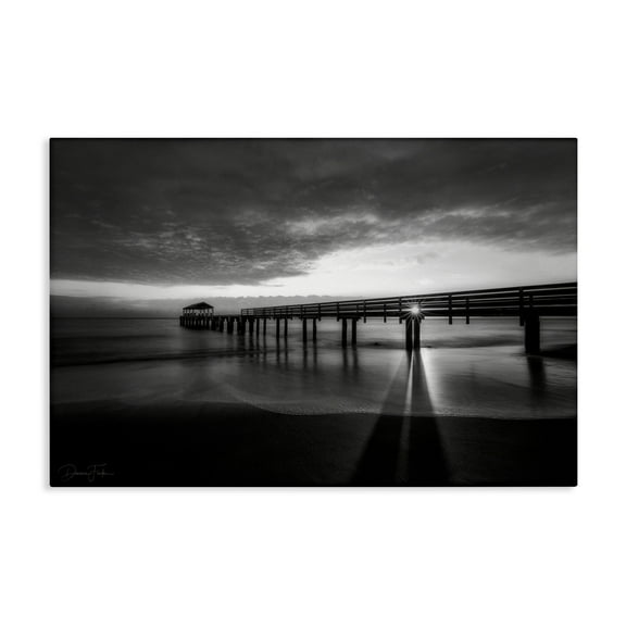 Stupell Industries Sun Shining Through Dock Landscape Photography Gallery Wrapped Canvas Art Print Wall Art, 24 x 16