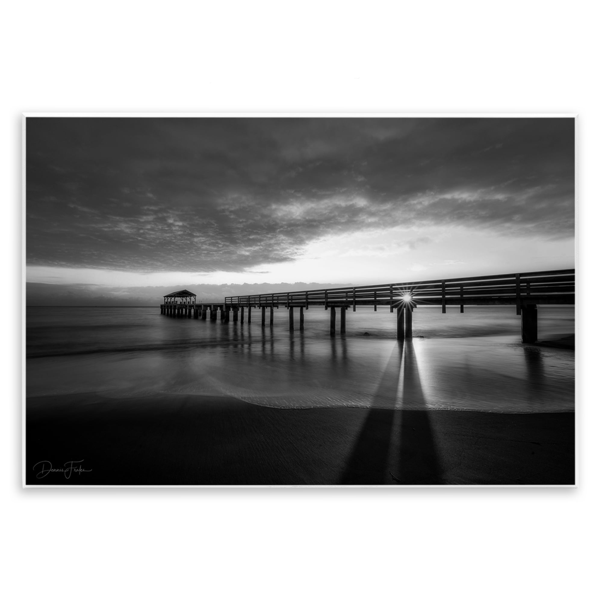 Stupell Industries Sun Shining Through Dock Landscape Photography Unframed Art Print Wall Art, 19 x 13