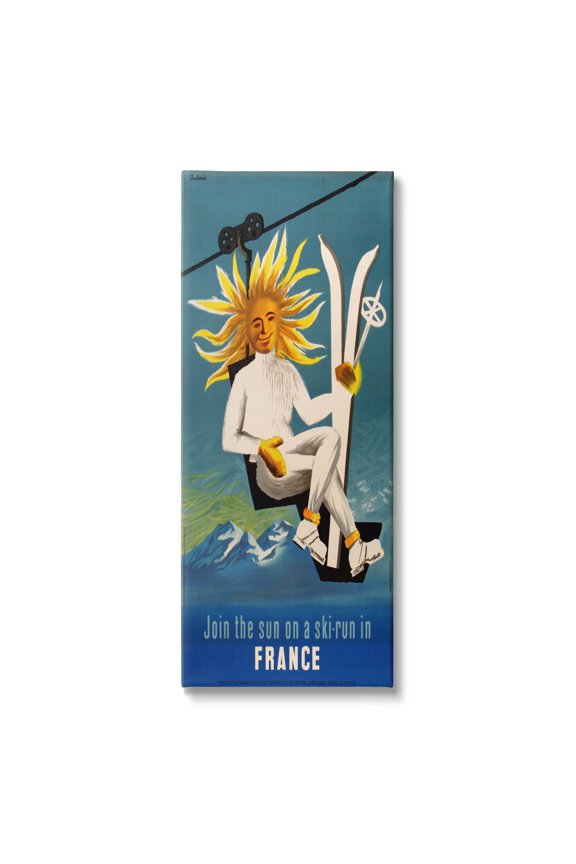 Industries Sun Skiing In France Phrase Graphic Art Gallery Wrapped Canvas Print Wall Art, Design by Marcus Jules