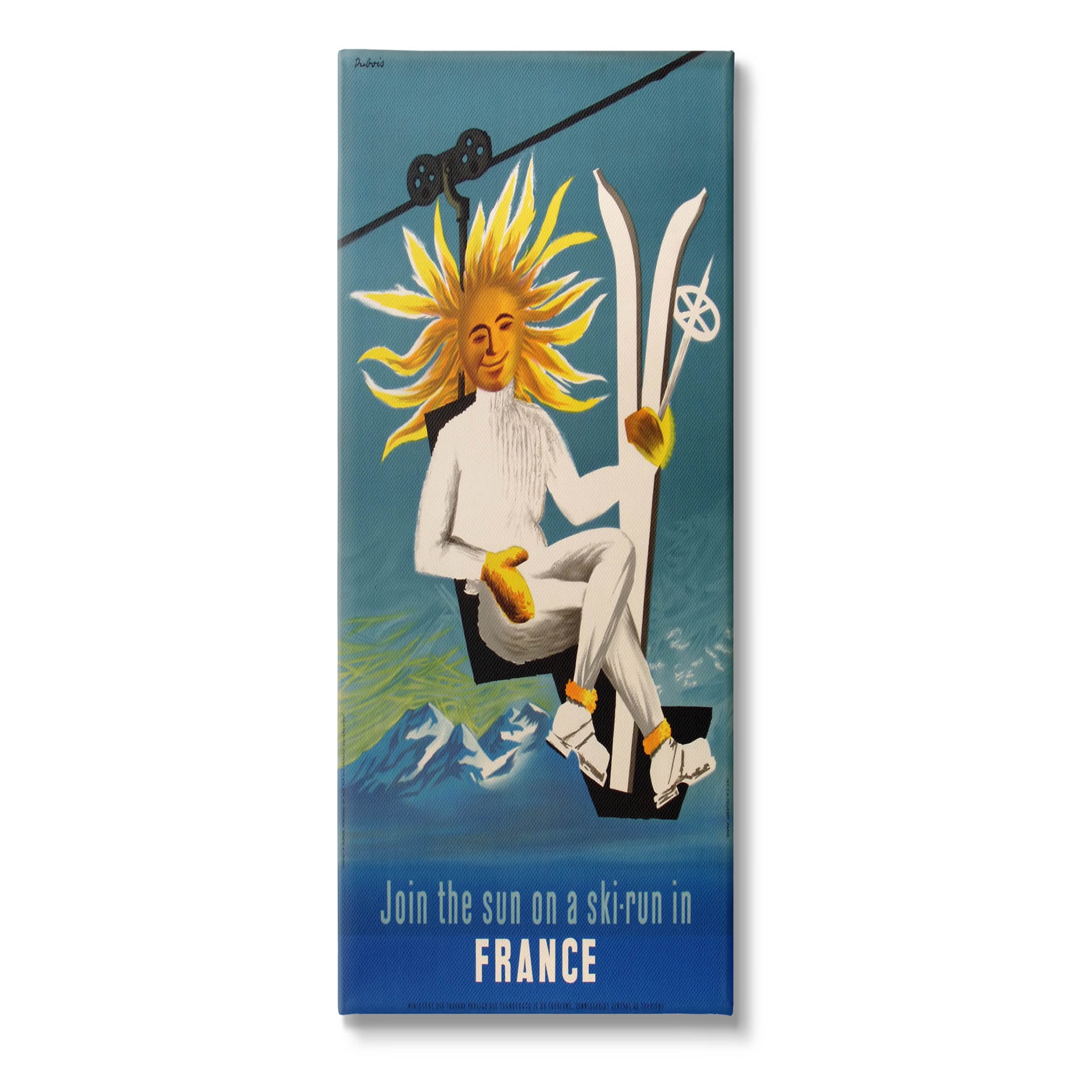 Stupell Industries Sun Skiing In France Phrase Graphic Art Gallery Wrapped Canvas Print Wall Art, Design by Marcus Jules