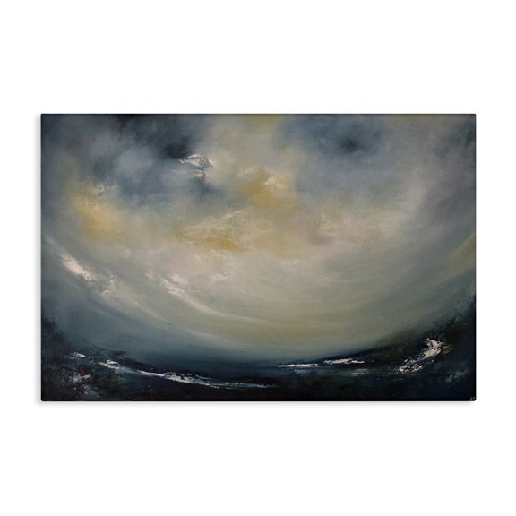 Stupell Industries Sun Through Storm Clouds Abstract Painting Wrapped Canvas Art Print Wall Art, 45 x 30
