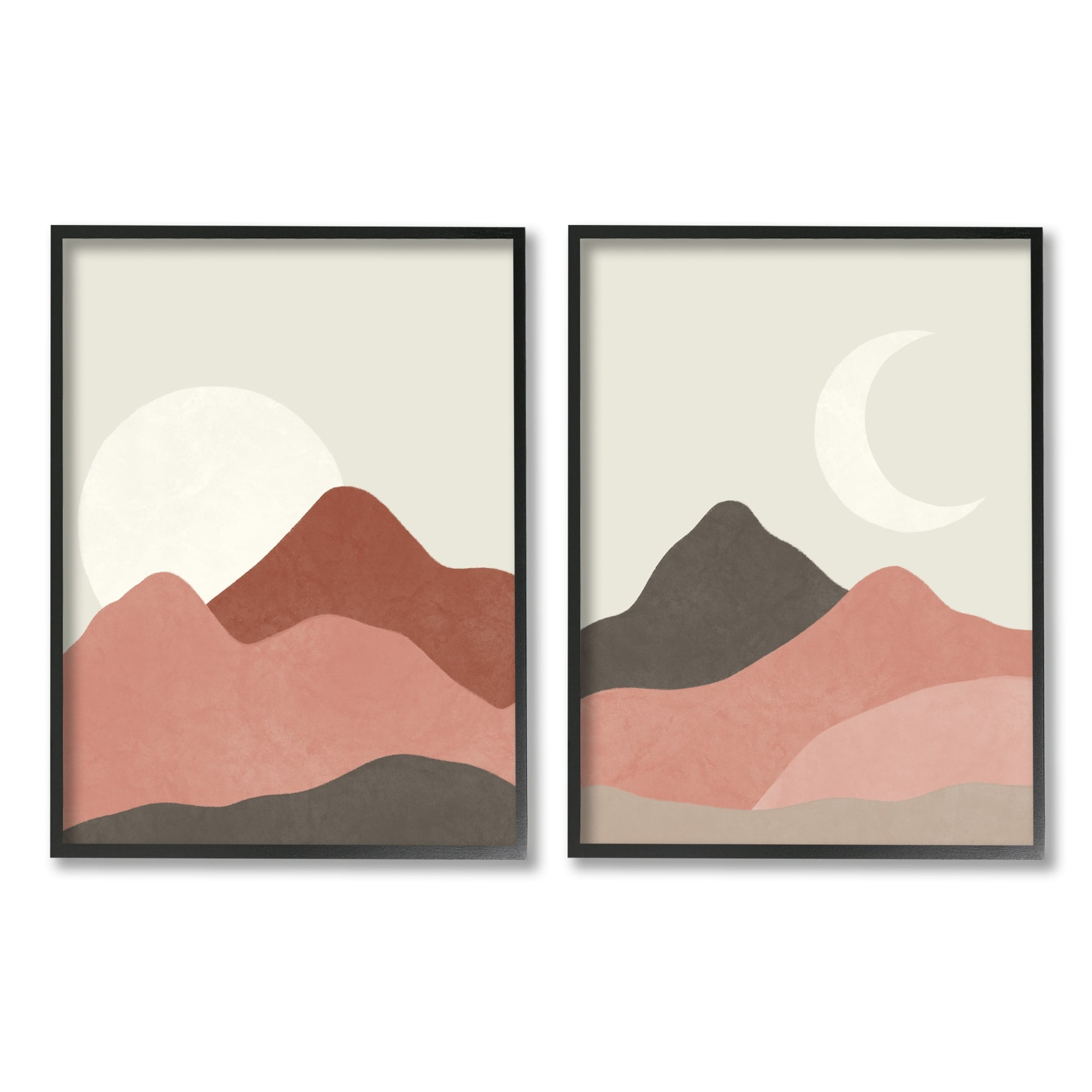 Stupell Industries Sun and Crescent Moon Warm Dessert Canyon Landscape, 24 x 30, Design by Taylor Shannon Designs