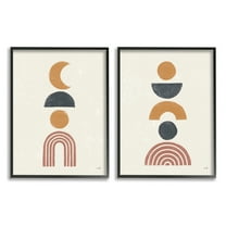 Stupell Industries Sun and Moon Bohemian Symbols Neutral Primary Black Framed by Moira Hershey