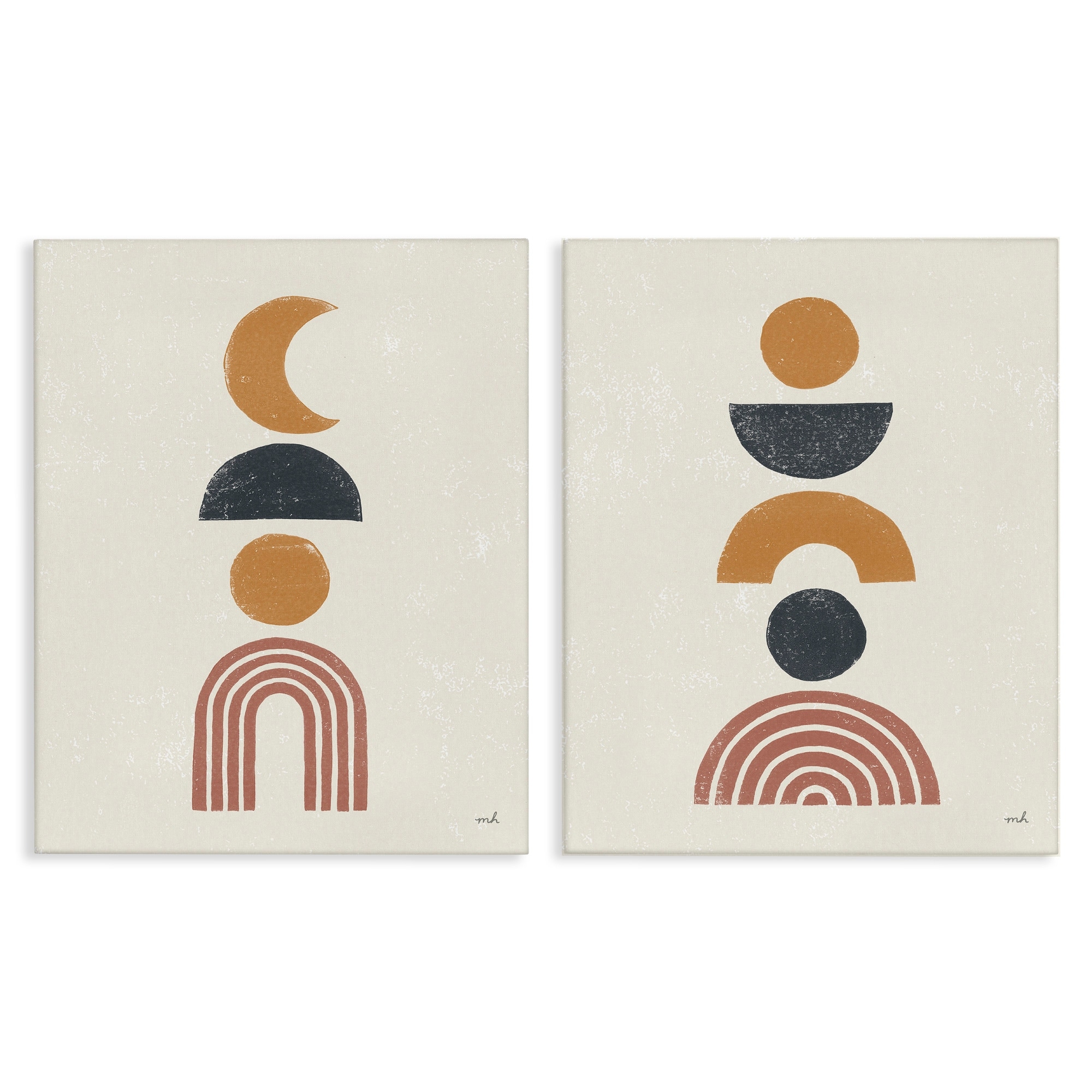 Stupell Industries Sun and Moon Bohemian Symbols Neutral Primary Canvas Wall Art by Moira Hershey