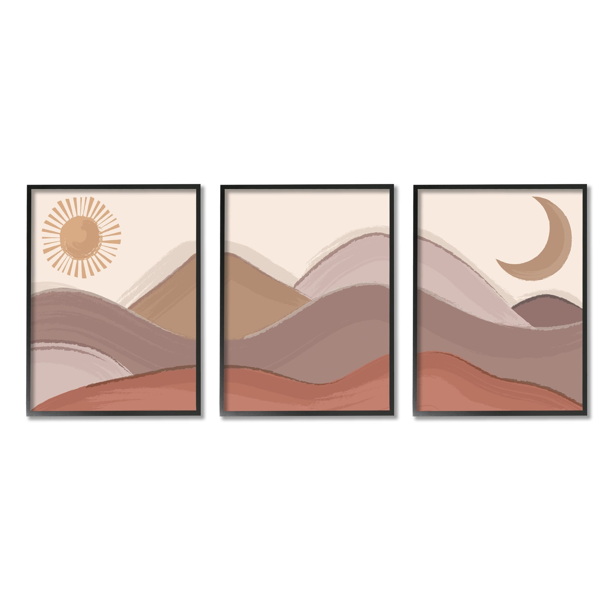 Stupell Industries Sun and Moon Desert Sand Hills Natural Dunes,24 x 30, Design by Lisa Perry Whitebutton
