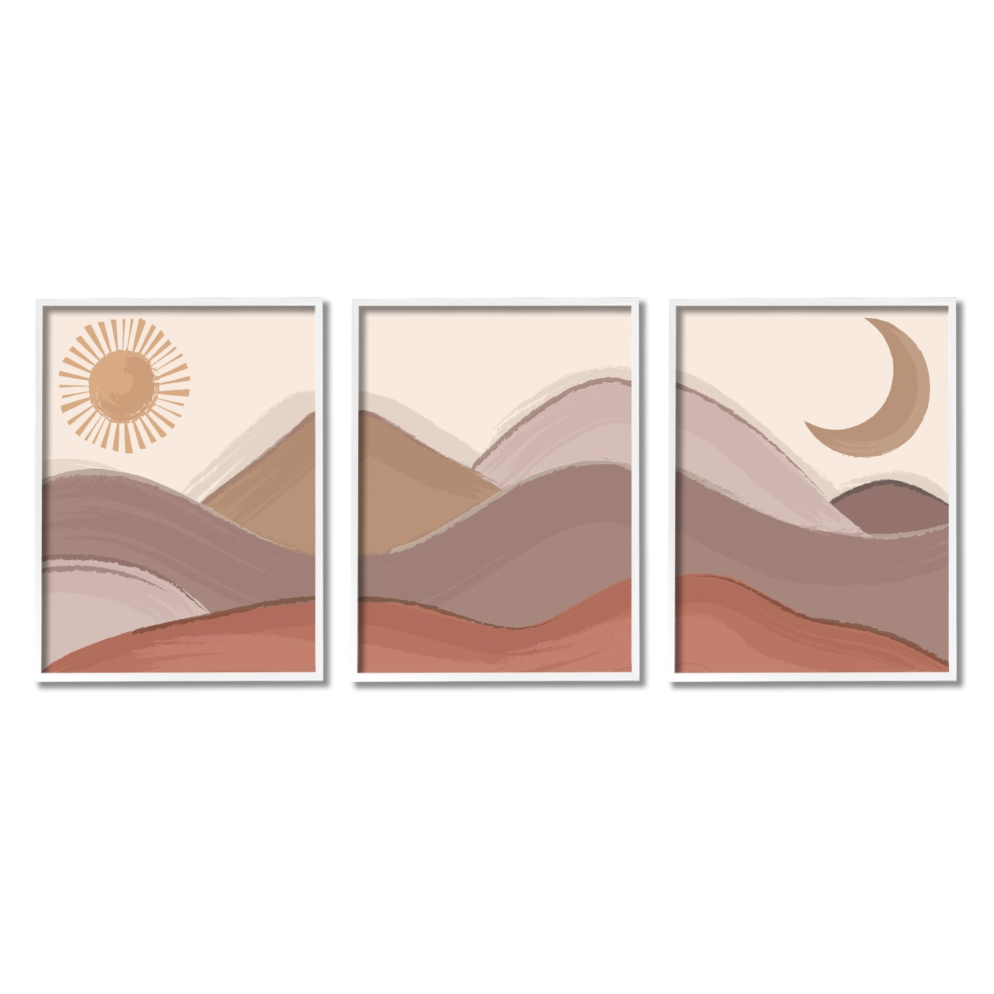 Stupell Industries Sun and Moon Desert Sand Hills Natural Dunes,24 x 30, Design by Lisa Perry Whitebutton