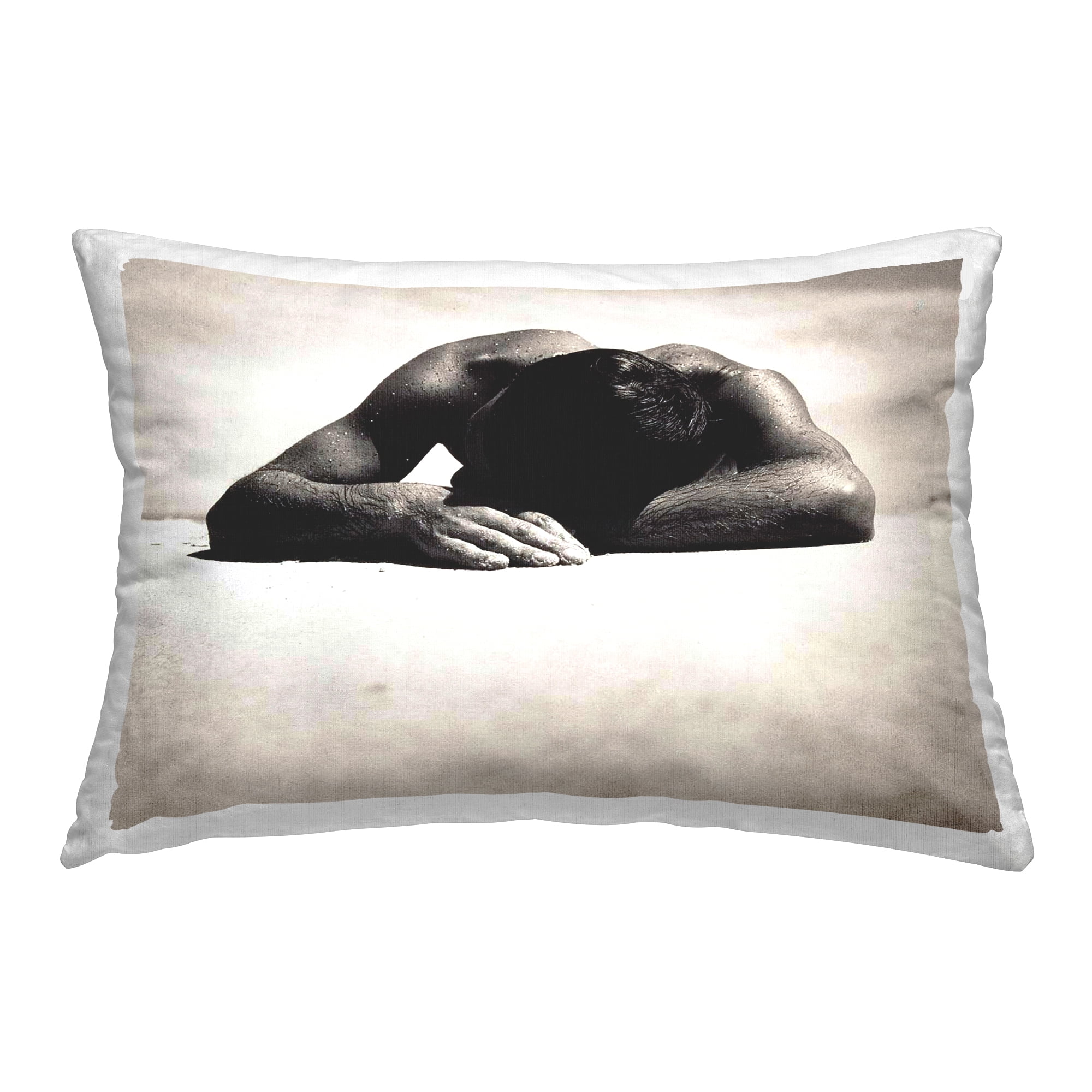 Stupell Industries Sunbaker Beach Photography Decorative Printed Throw Pillow Design by Graffitee Studios.