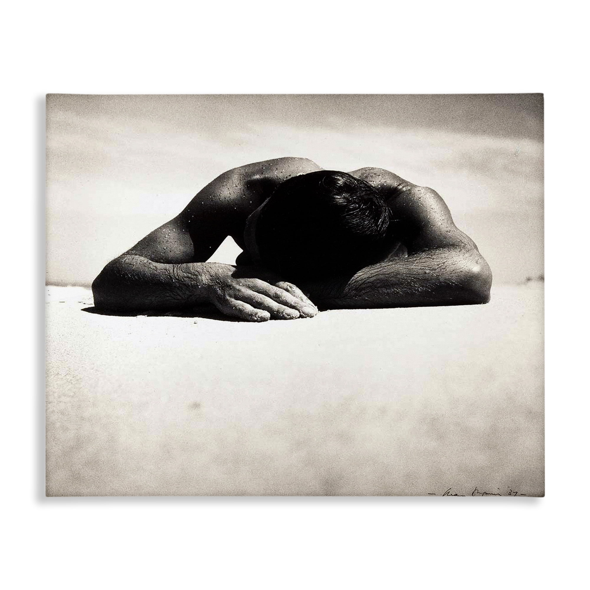 Stupell Industries Sunbaker Beach Photography People Photography Wrapped Canvas Art Print Wall Art, 48 x 36