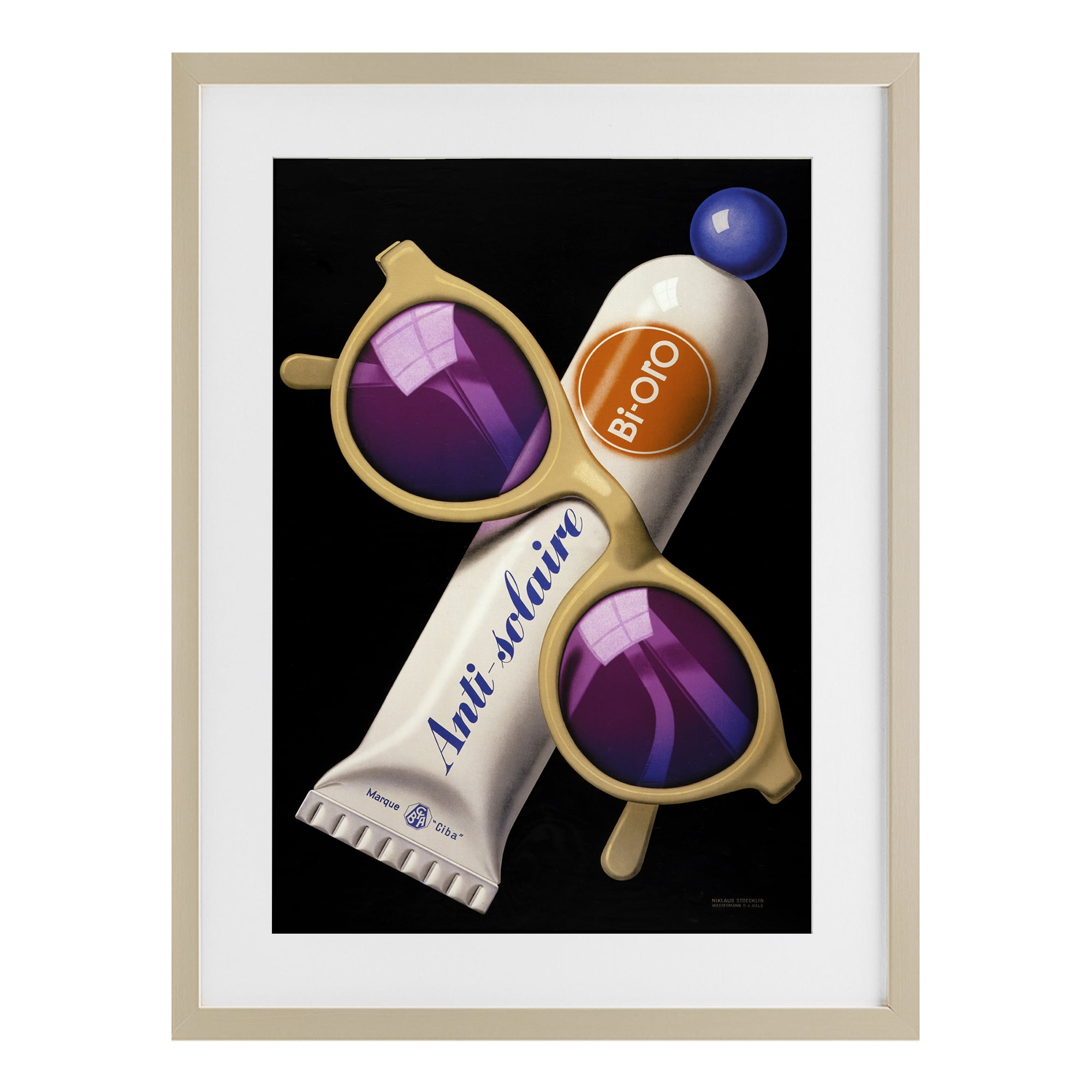 Stupell Industries Sunblock & Sunglasses Birch Framed Print Under Glass, design by Print Collection