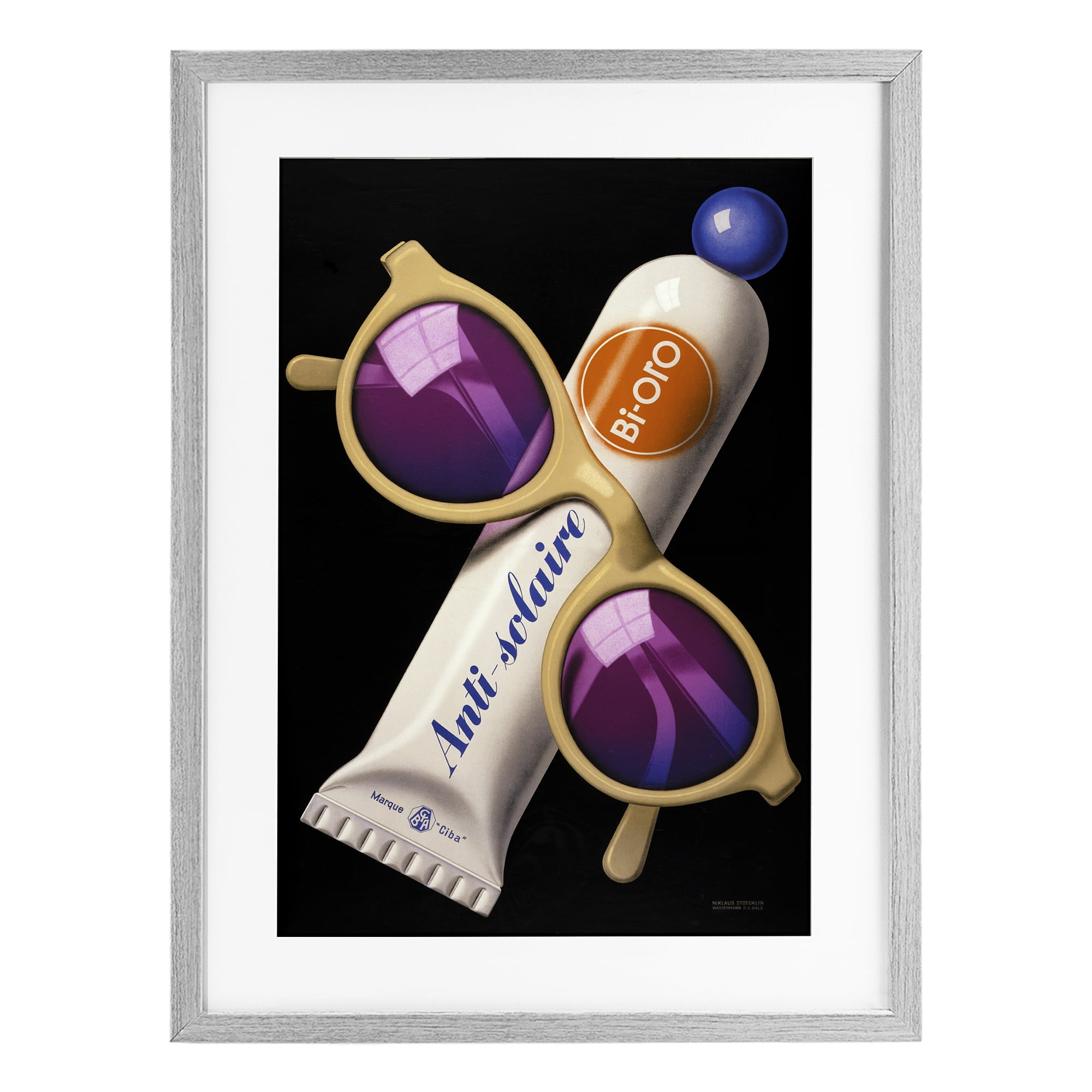 Stupell Industries Sunblock & Sunglasses Gray Framed Print Under Glass, design by Print Collection