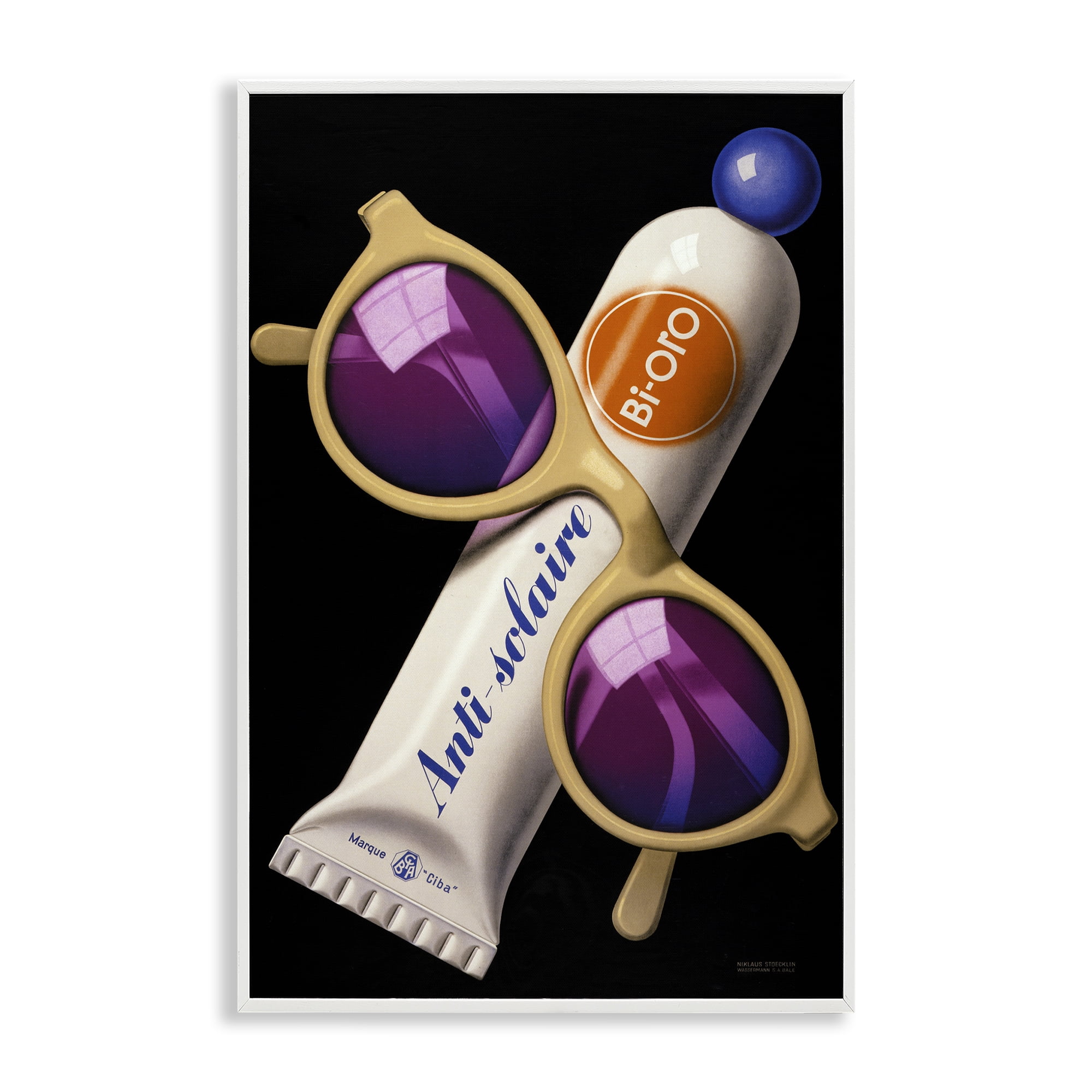 Stupell Industries Sunblock & Sunglasses White Framed Giclee Art, design by Print Collection