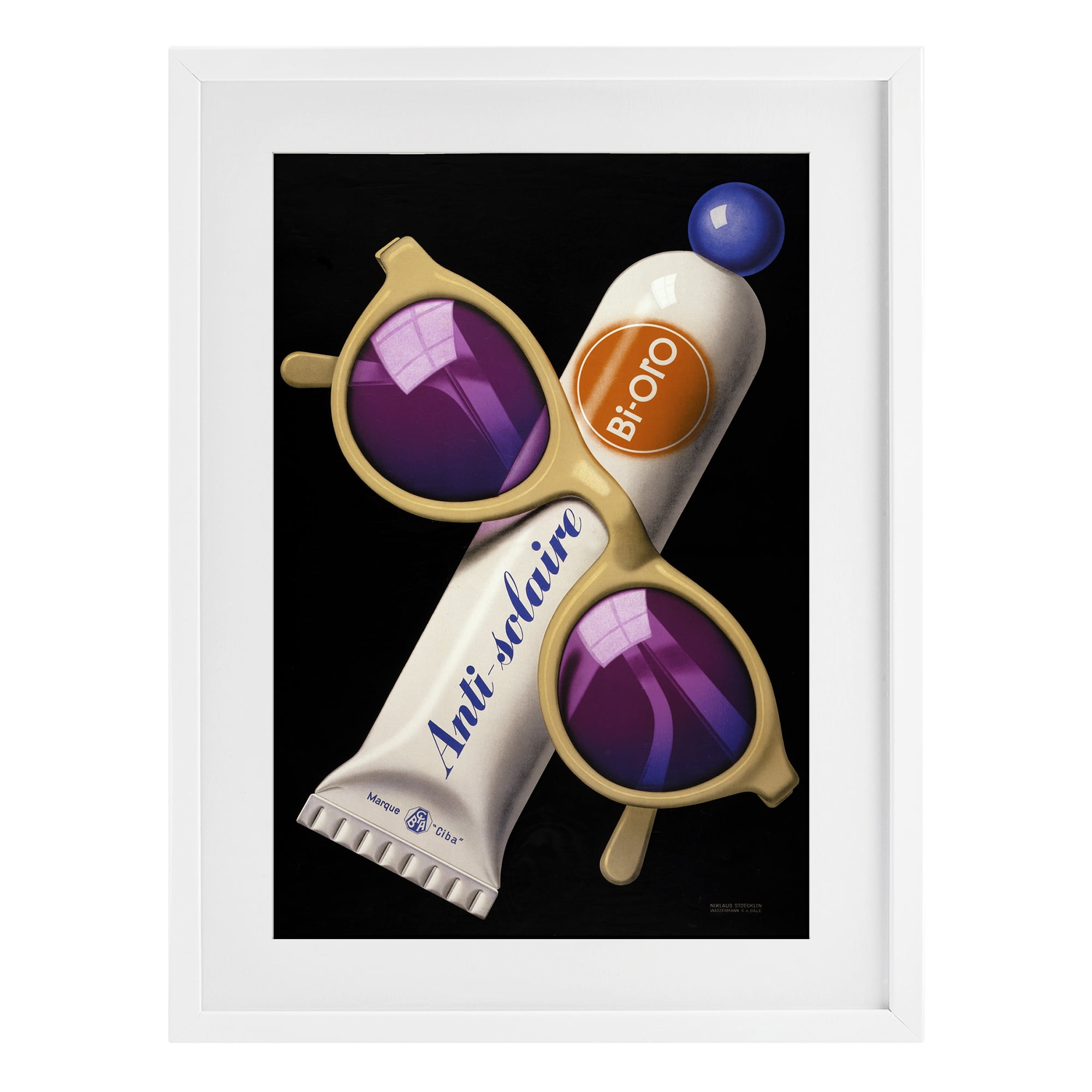 Stupell Industries Sunblock & Sunglasses White Framed Print Under Glass, design by Print Collection