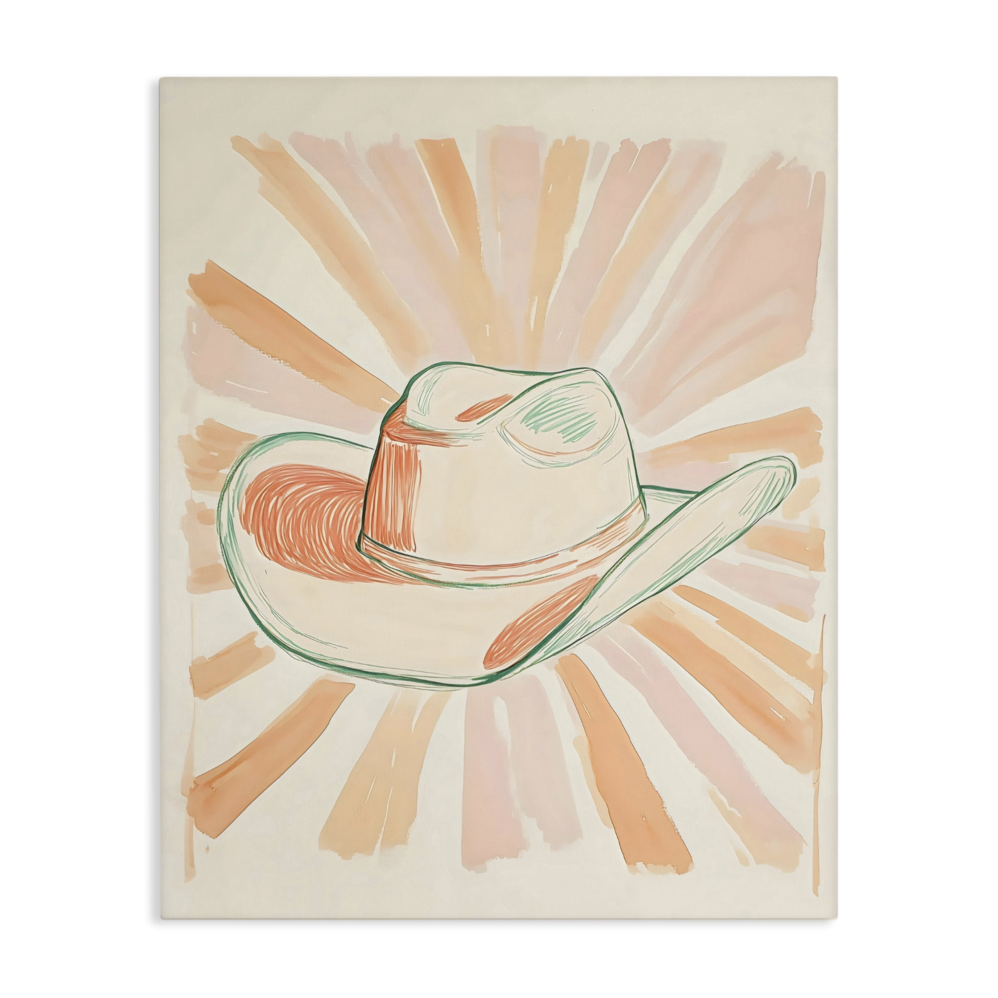 Stupell Industries Sunburst & Cowboy Hat Canvas Wall Art, design by The Prints Vibe