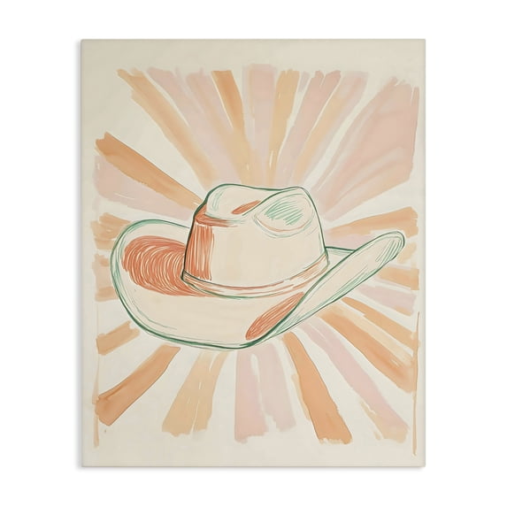Stupell Industries Modern Sunburst & Cowboy Hat Canvas Art, 36 x 48, by The Prints Vibe