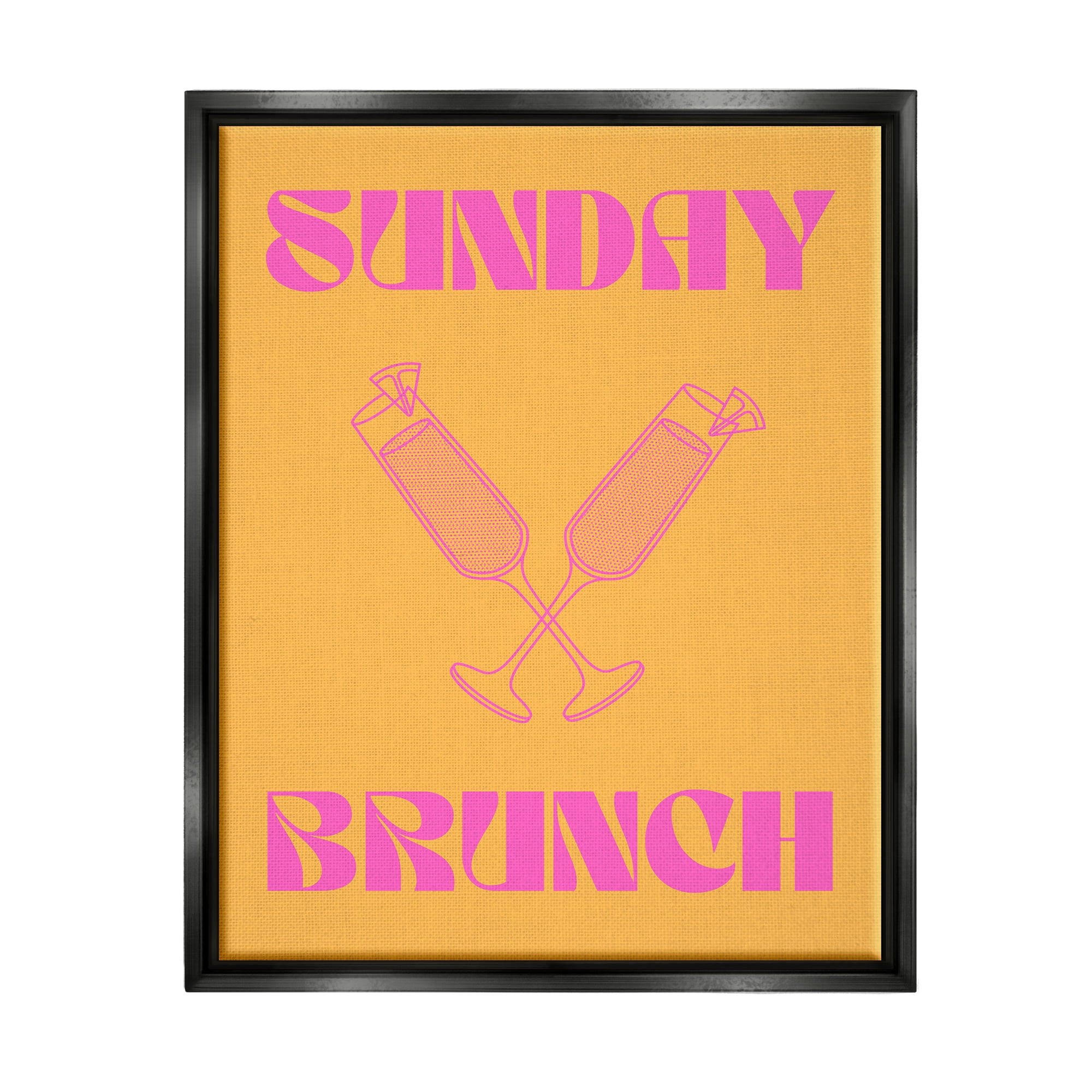 Stupell Industries Sunday Brunch Mimosas Food & Beverage Painting Black Floater Framed Canvas Art Print Wall Art, 25 x 31