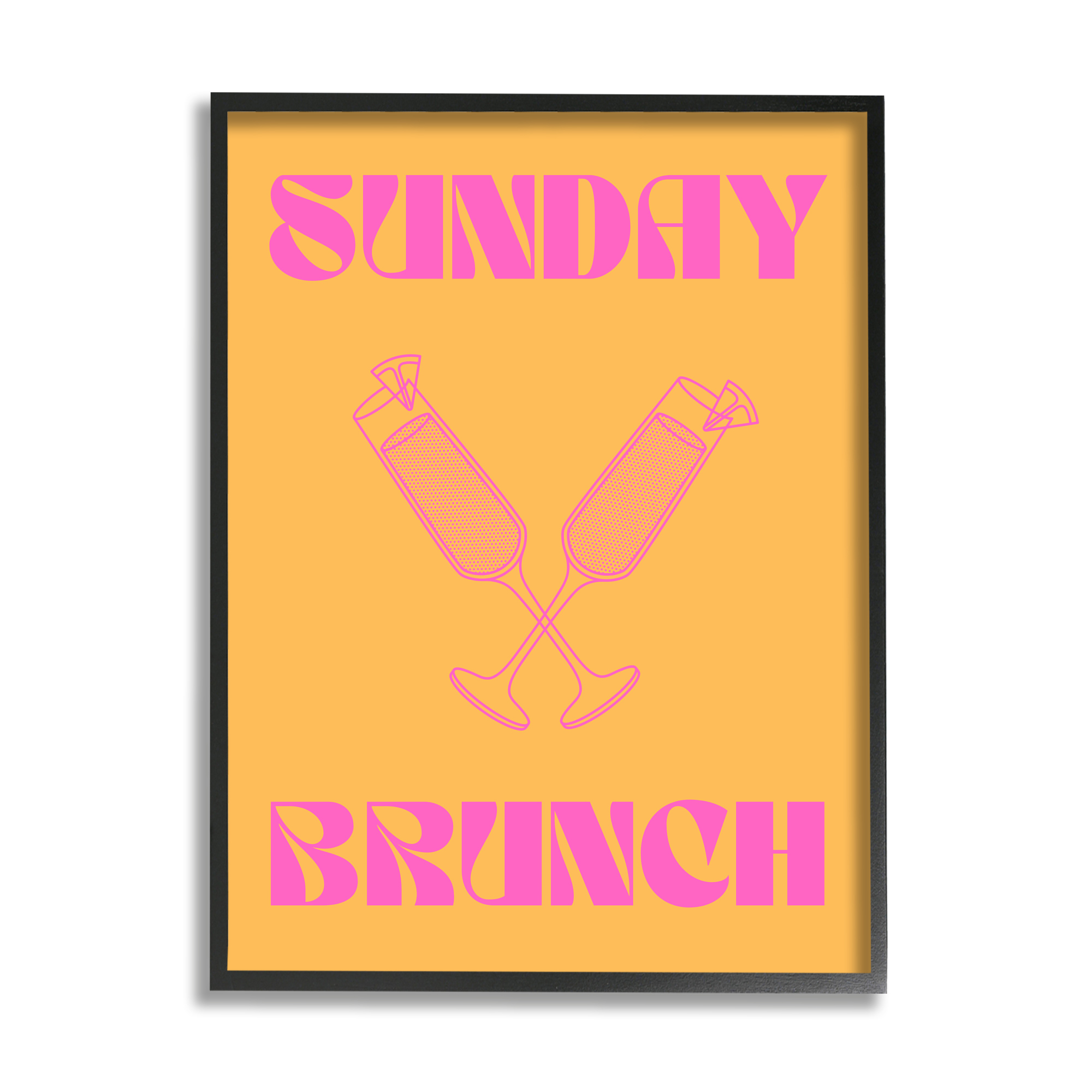 Stupell Industries Sunday Brunch Mimosas Food & Beverage Painting Black Framed Art Print Wall Art, 11 x 14
