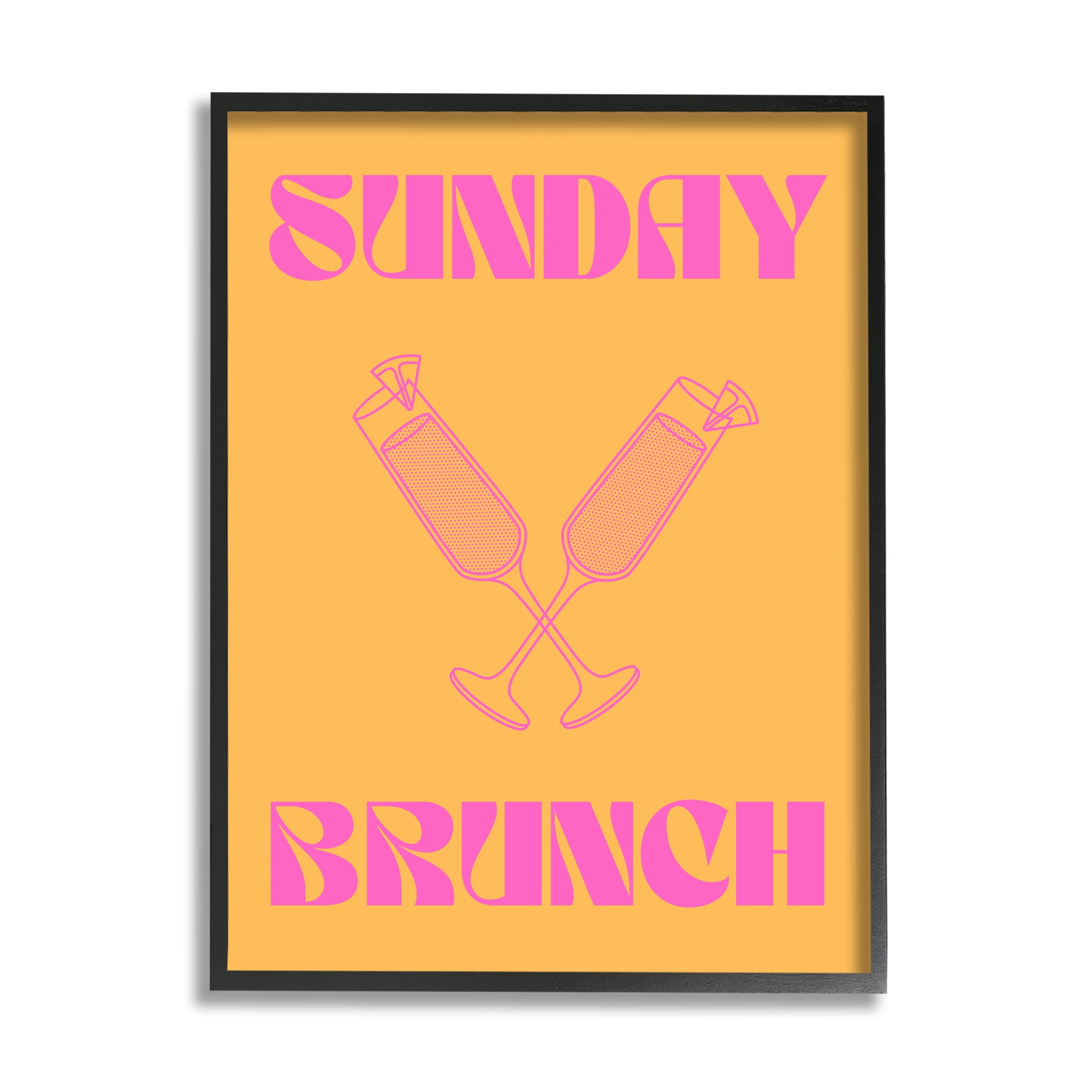 Stupell Industries Sunday Brunch Mimosas Food & Beverage Painting Black Framed Art Print Wall Art, 24 x 30
