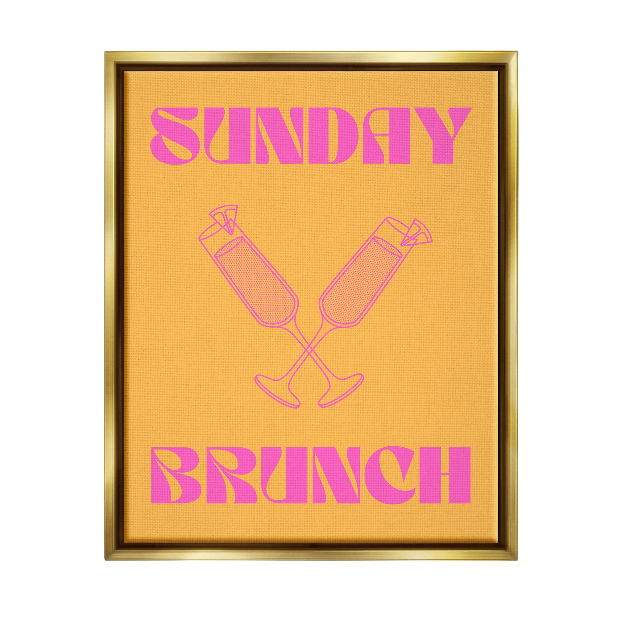Stupell Industries Sunday Brunch Mimosas Food & Beverage Painting Gold Floater Framed Canvas Art Print Wall Art, 17 x 21