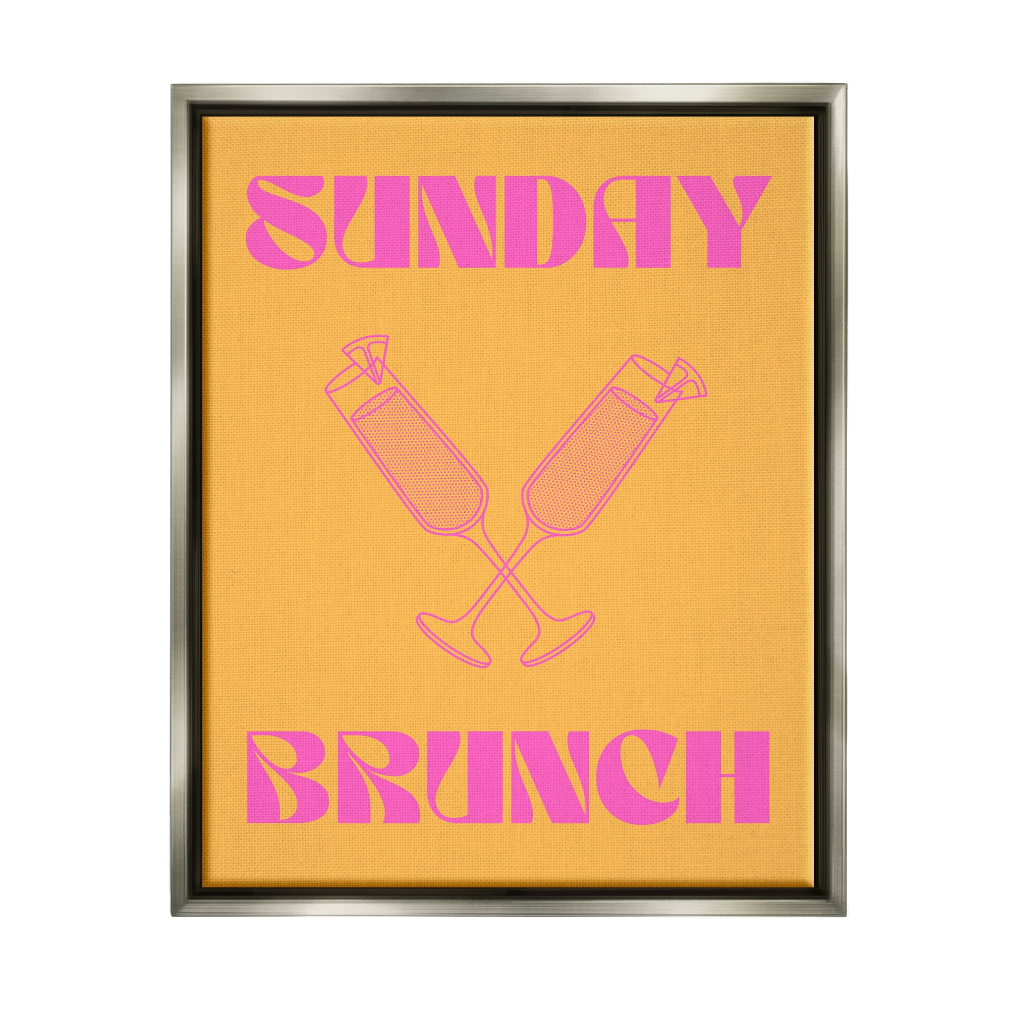 Stupell Industries Sunday Brunch Mimosas Food & Beverage Painting Gray Floater Framed Canvas Art Print Wall Art, 25 x 31