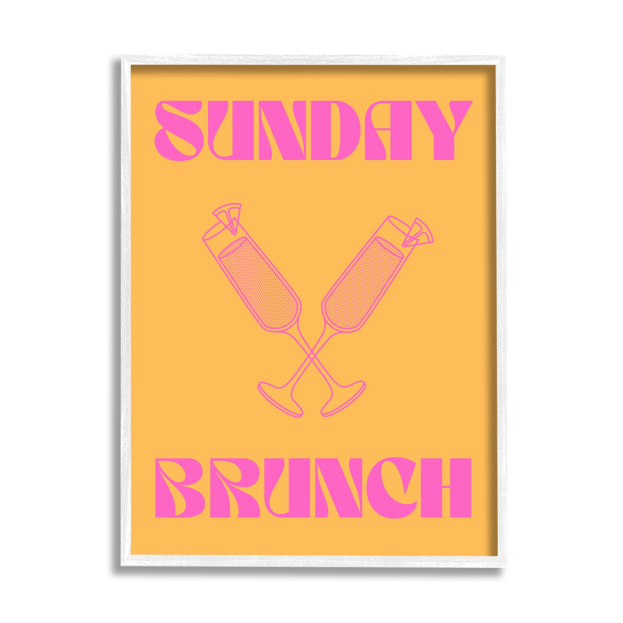 Stupell Industries Sunday Brunch Mimosas Food & Beverage Painting White Framed Art Print Wall Art, 16 x 20