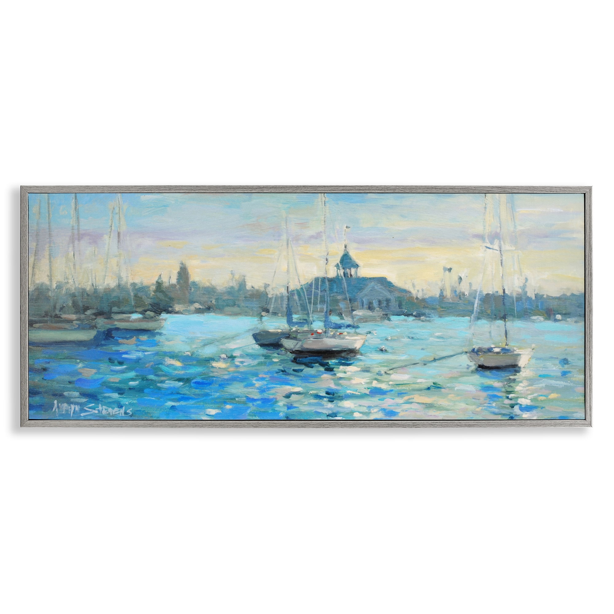 Stupell Industries Sunday On The Water Gray Framed Giclee Art, design by Allayn Stevens